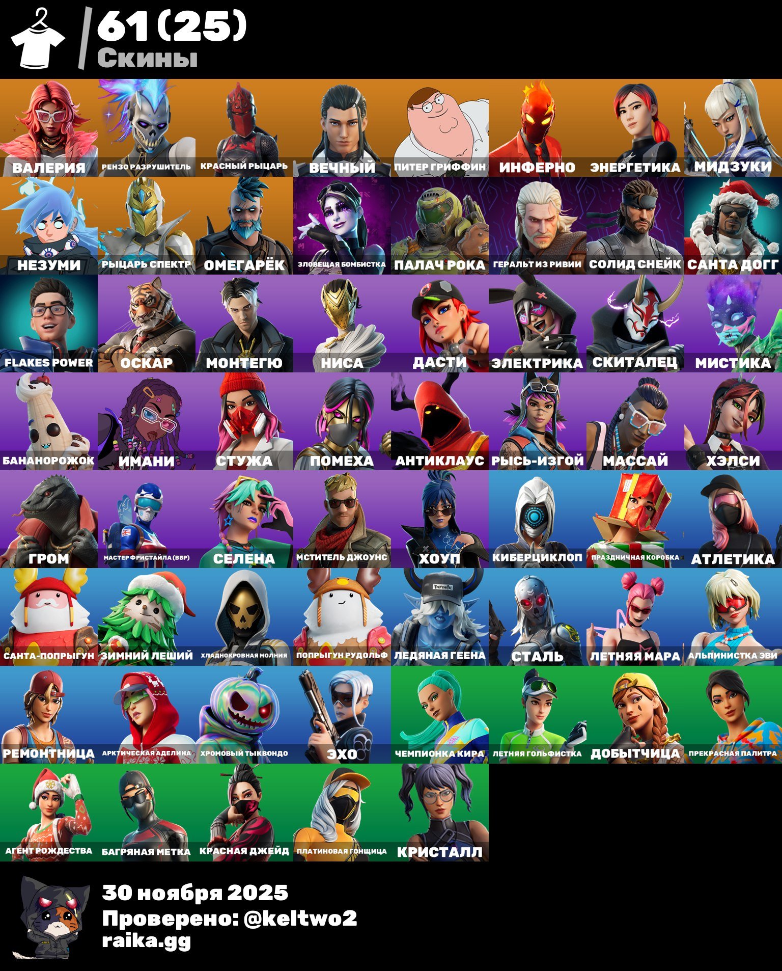 🎨 61 skins | 🌟 Fortnite account