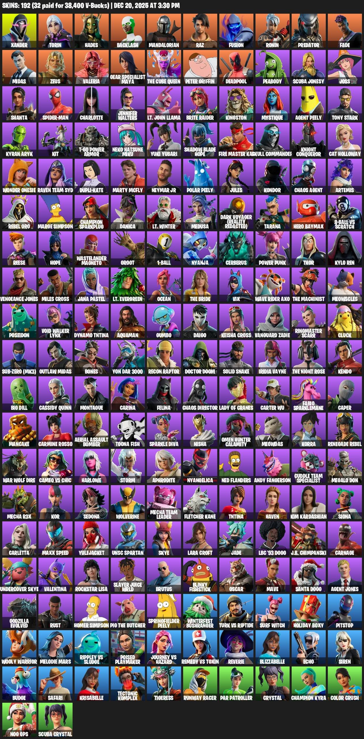 🎨 192 skins | 🌟 Fortnite account