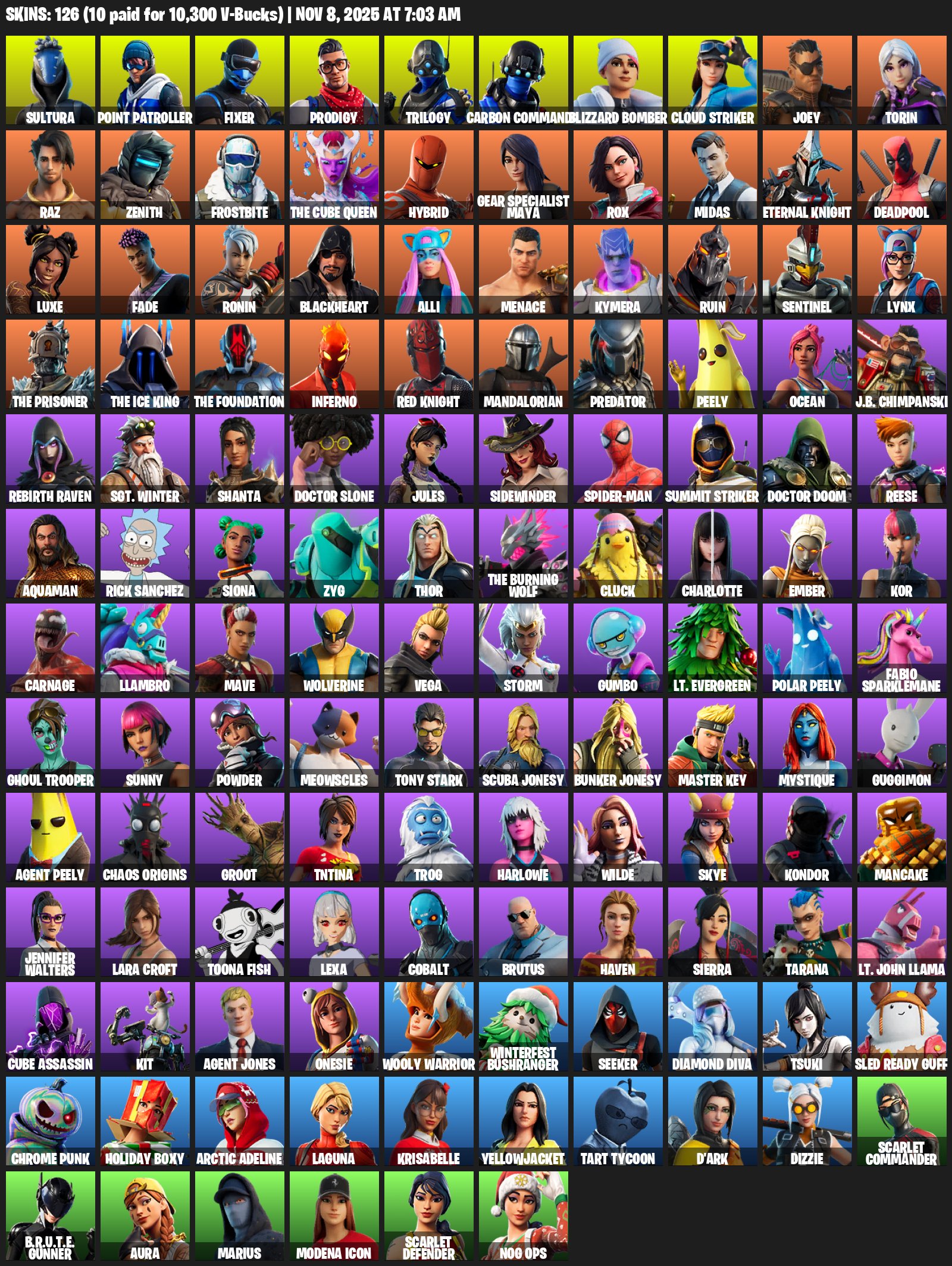 🎨 126 skins | 🌟 Fortnite account