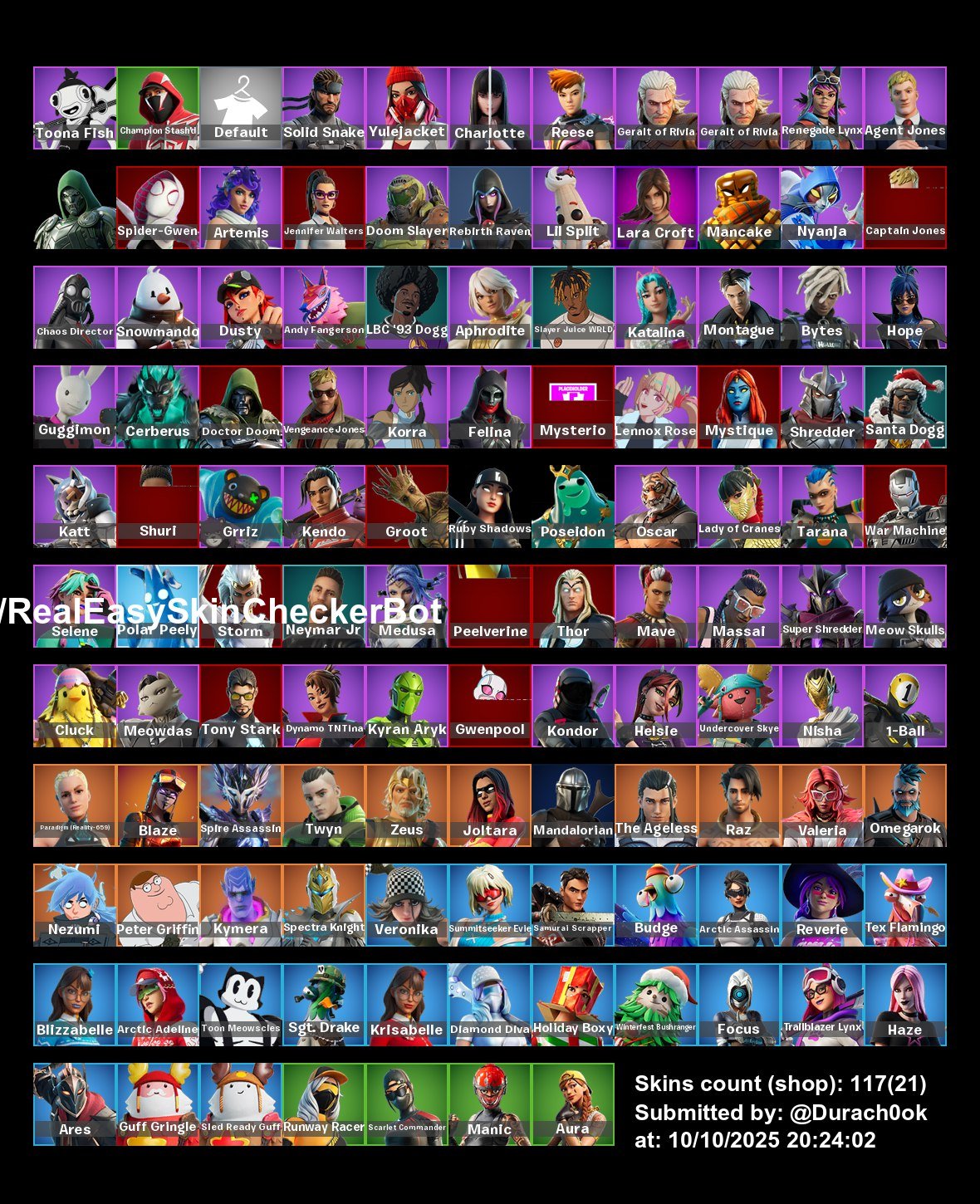 🎨 117 skins | 🌟 Fortnite account