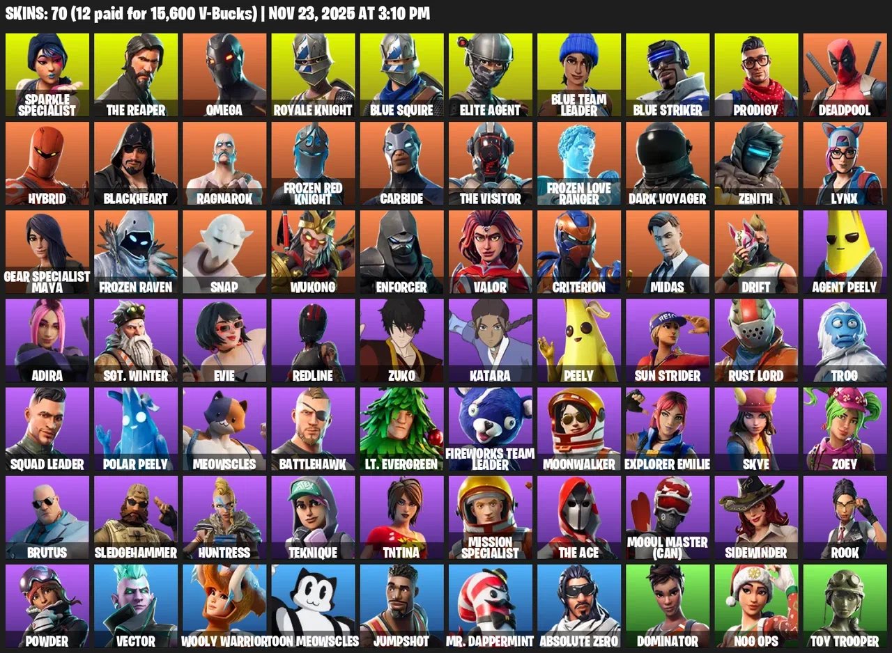 🎨 70 скінів | 🌟 Fortnite акаунт