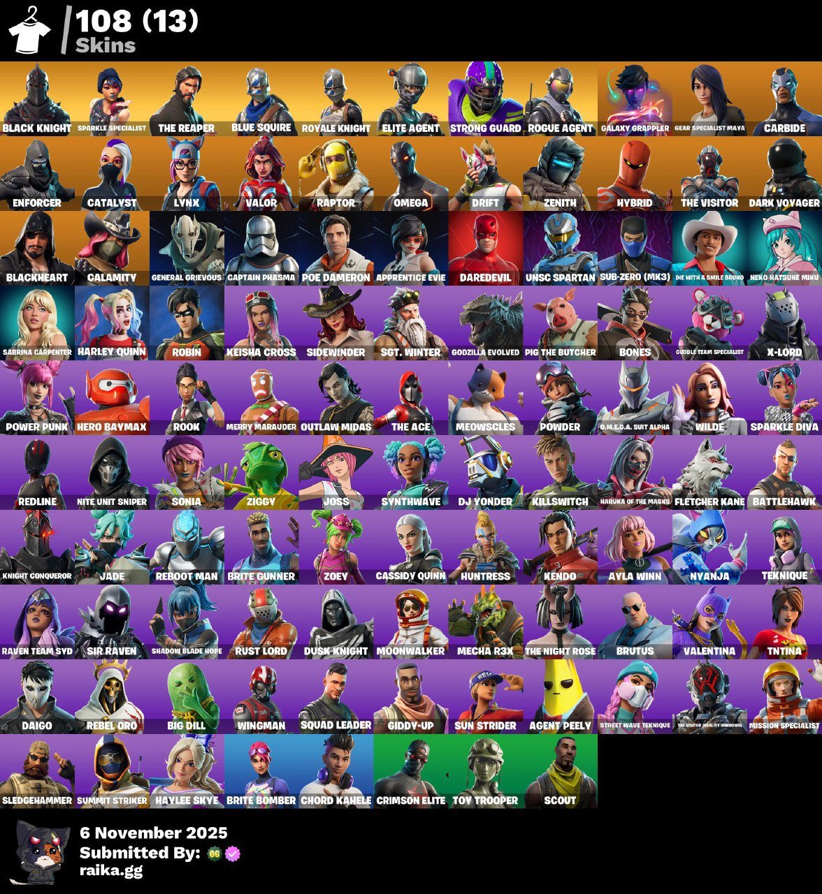 🎨 108 скінів | 🌟 Fortnite акаунт