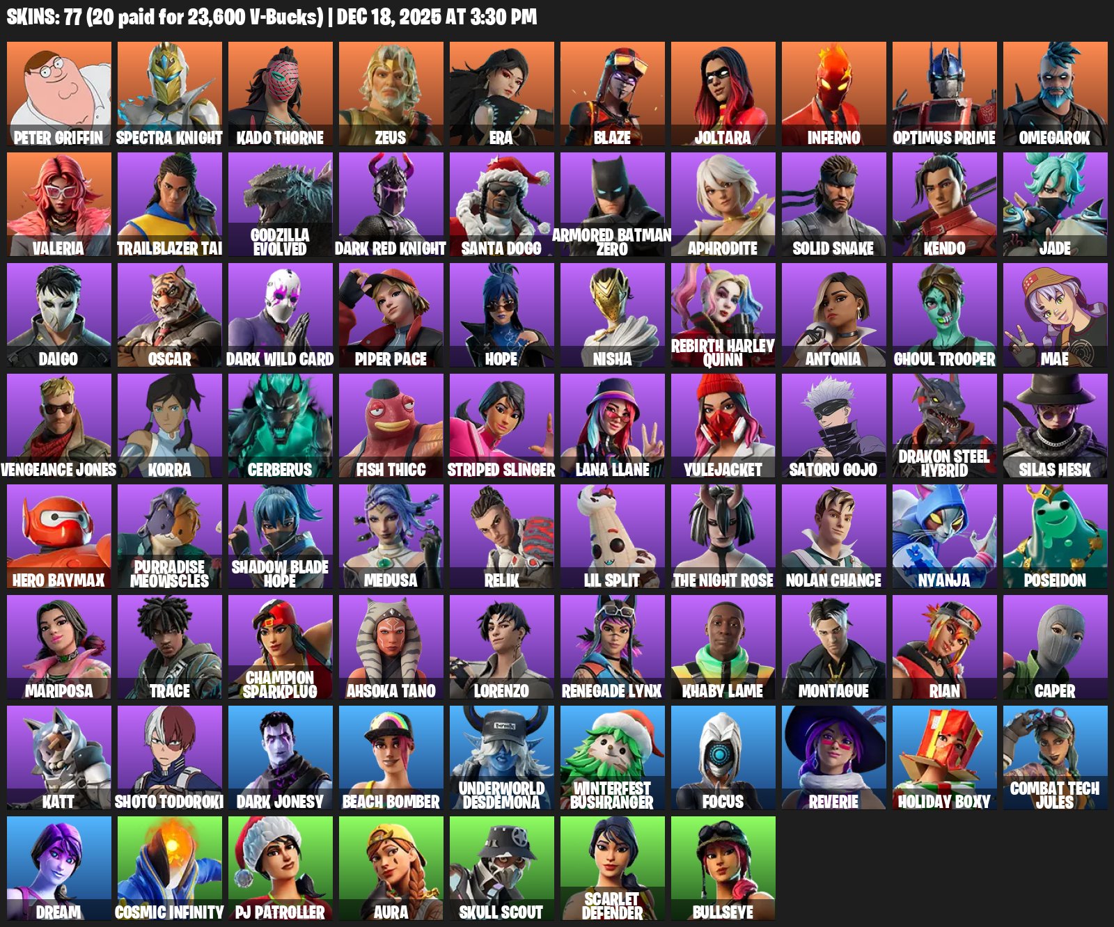 🎨 78 скинов | 🌟 Fortnite аккаунт