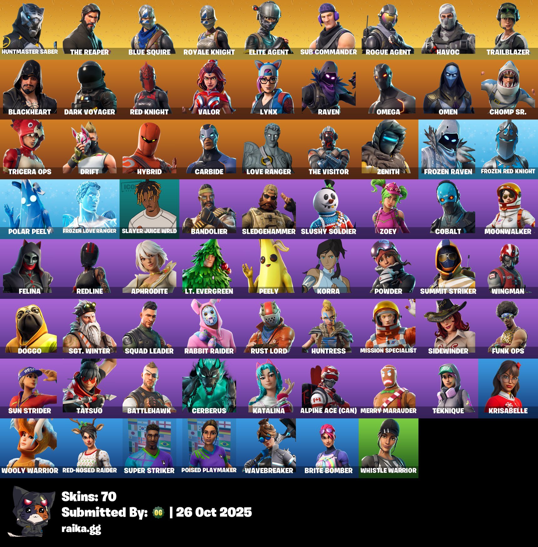 🎨 70 skins | 🌟 Fortnite account
