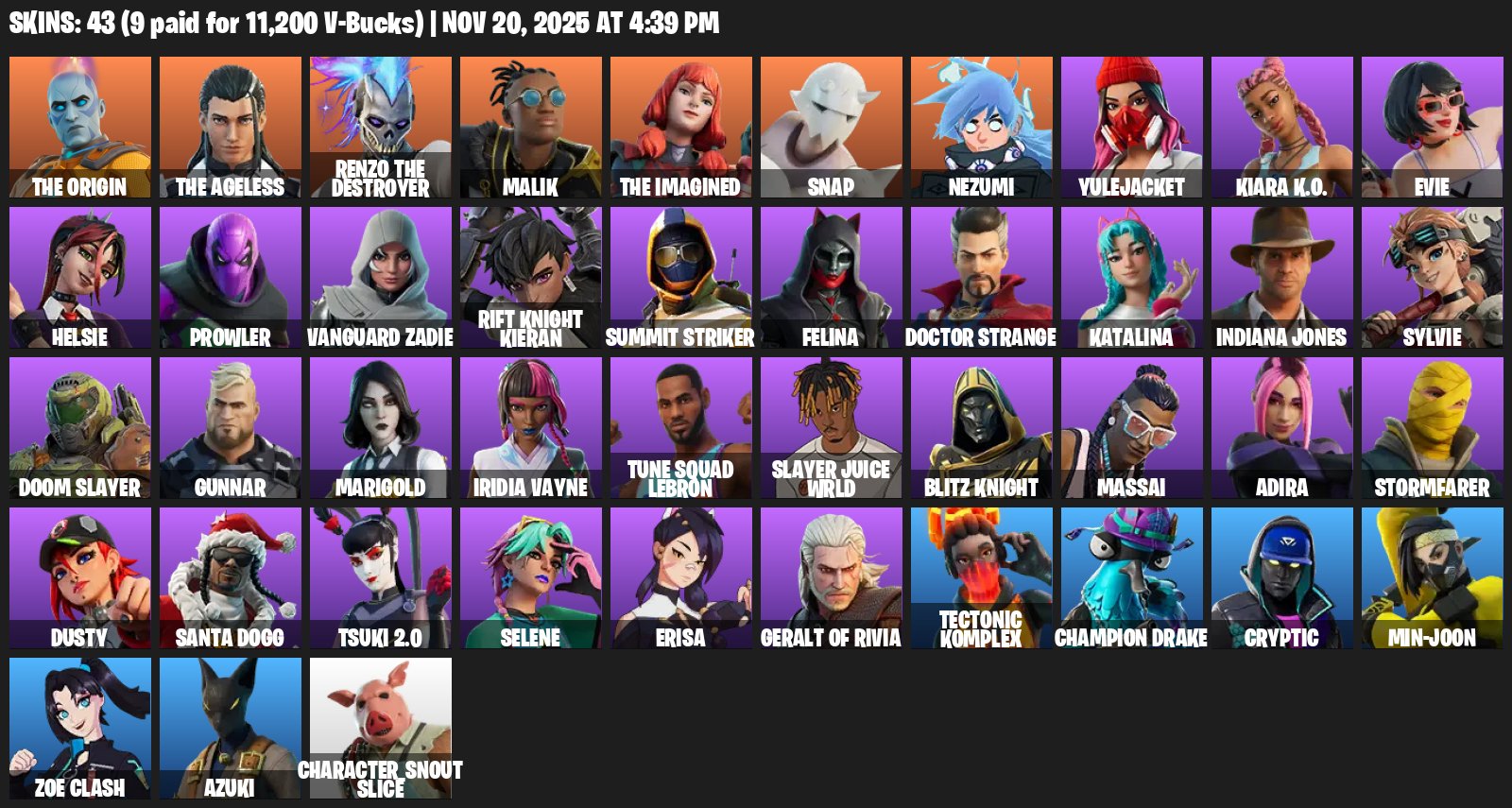 🎨 43 skins | 🌟 Fortnite account