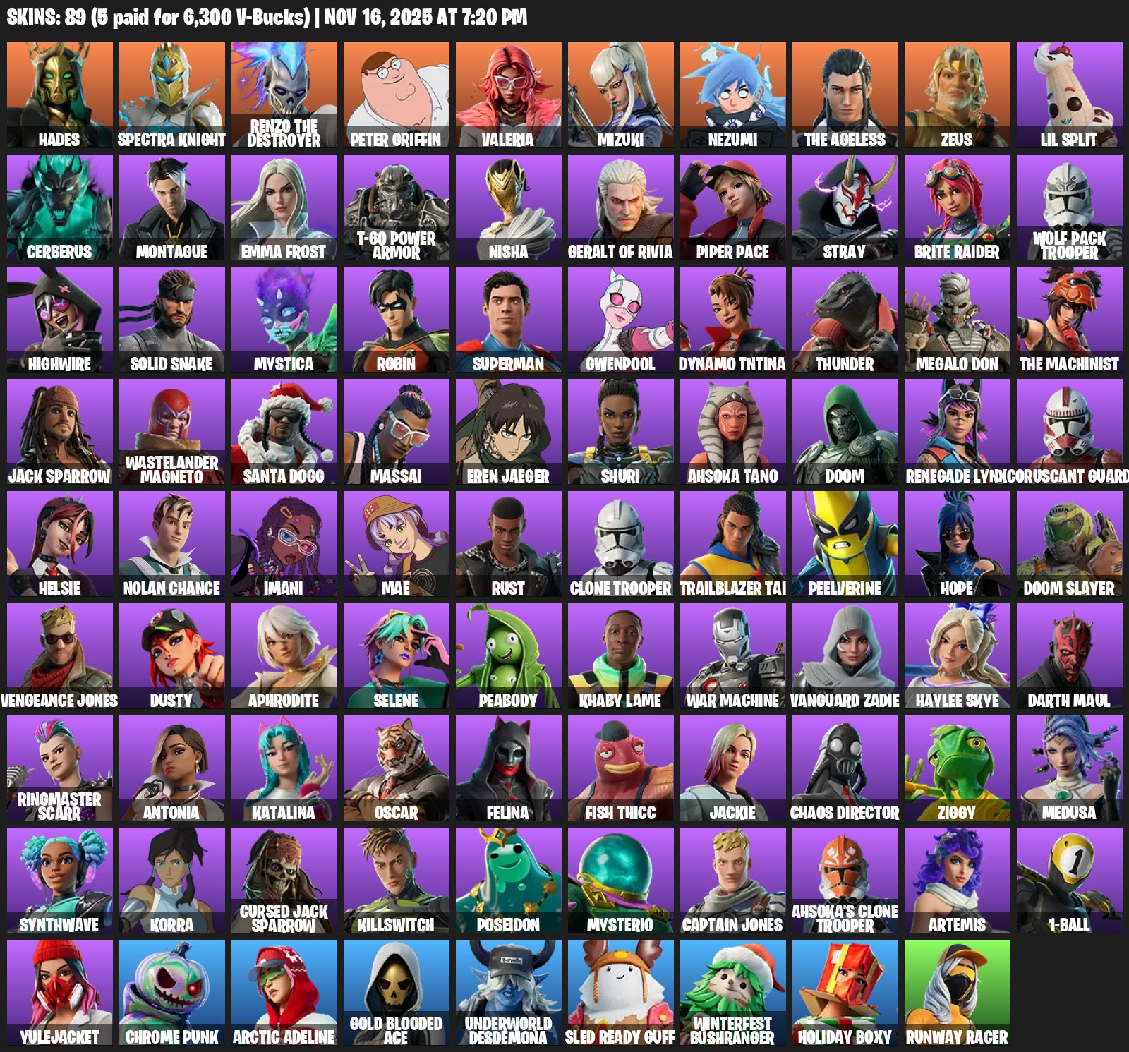 🎨 89 скінів | 🌟 Fortnite акаунт