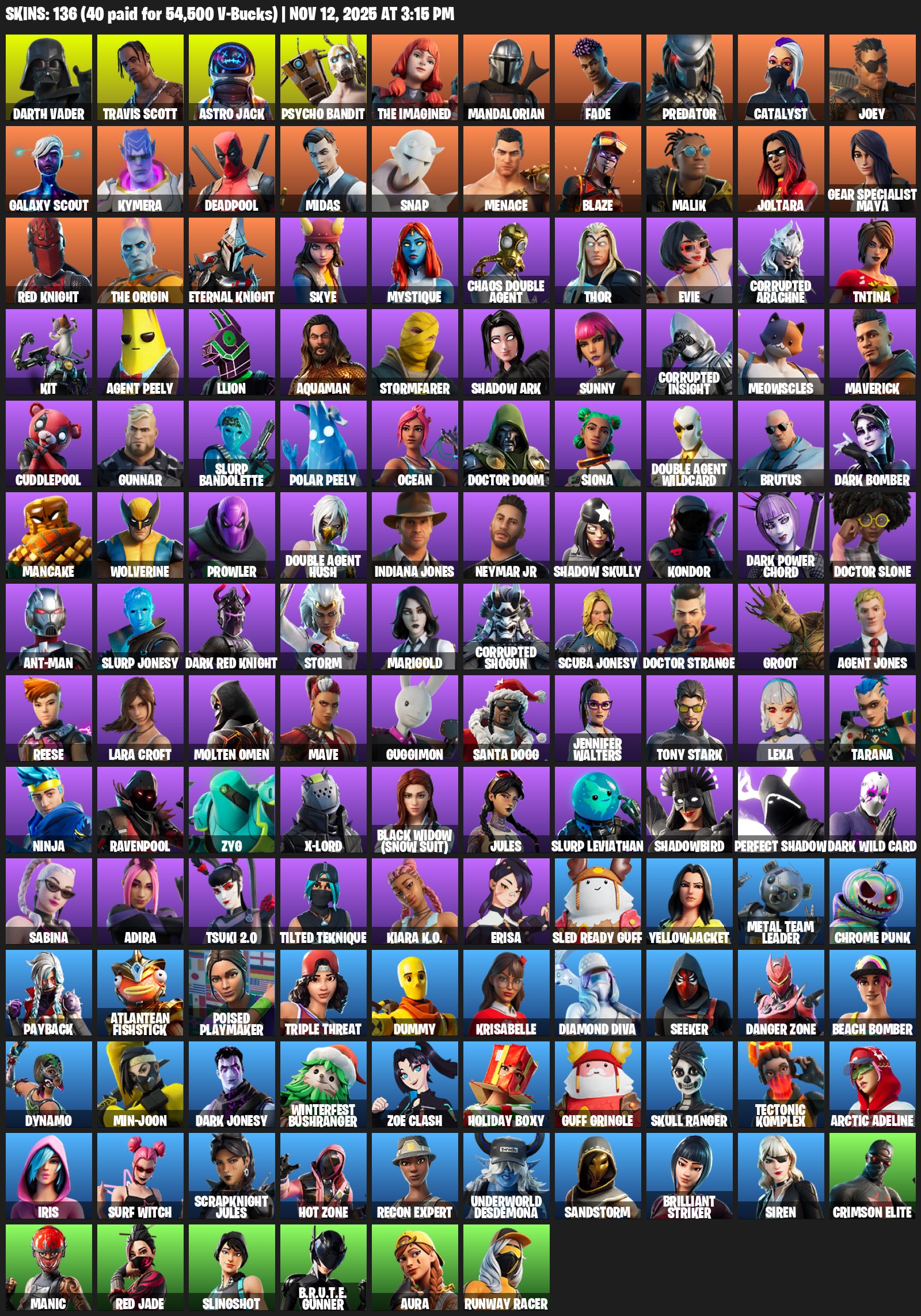 🎨 136 скінів | 🌟 Fortnite акаунт