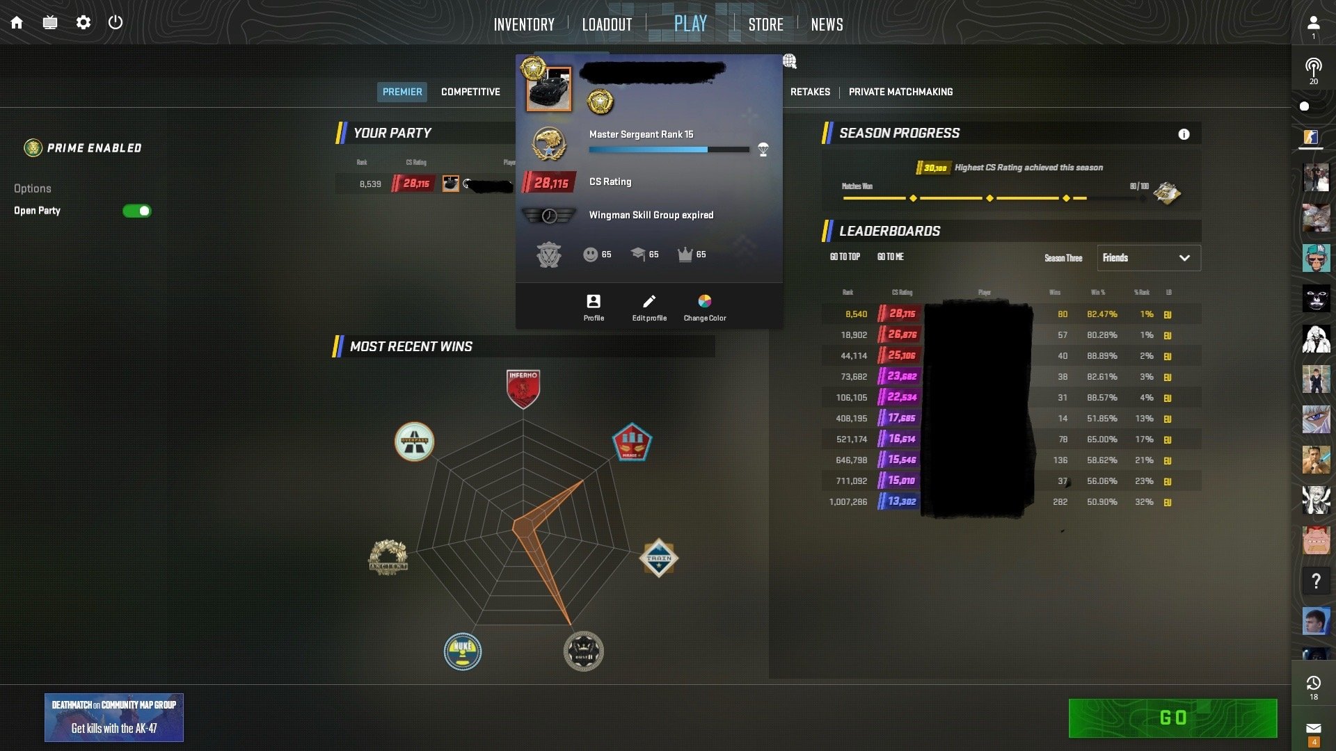 🏆 CS Prime | 🎯 Faceit LVL 10 | 🕒 273 hours — Competitive Ready