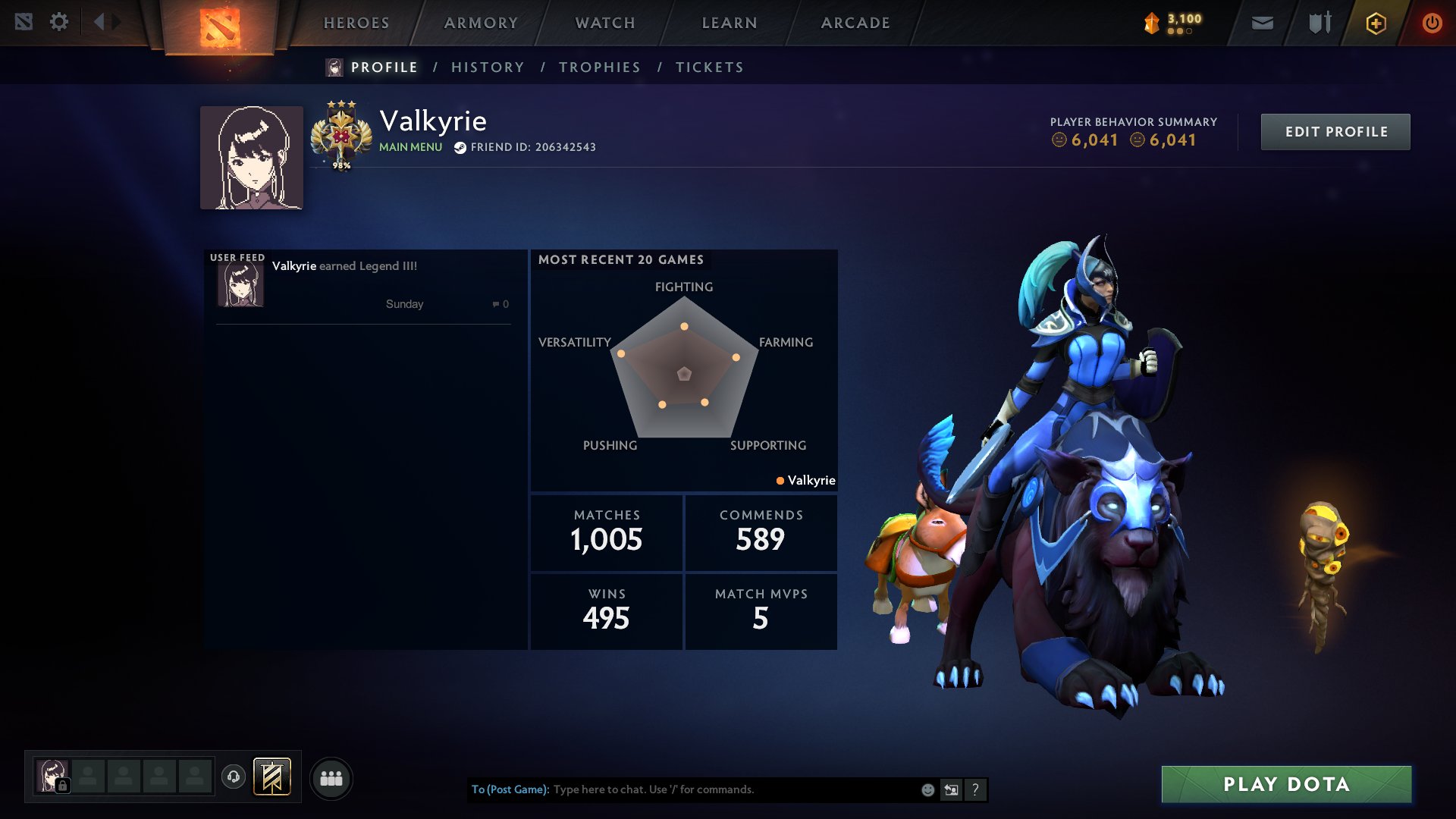 🏅 MMR 5287 | 🕒 1149 hours | 🛡 8178