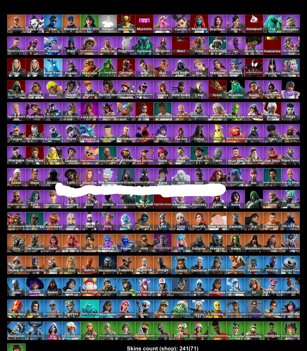 💎241 skins | 🌟 Fortnite account