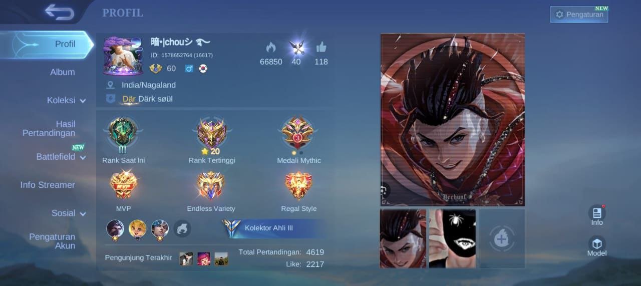 🎮 Mobile Legends account | Mythic | 81 heroes | 137 skins