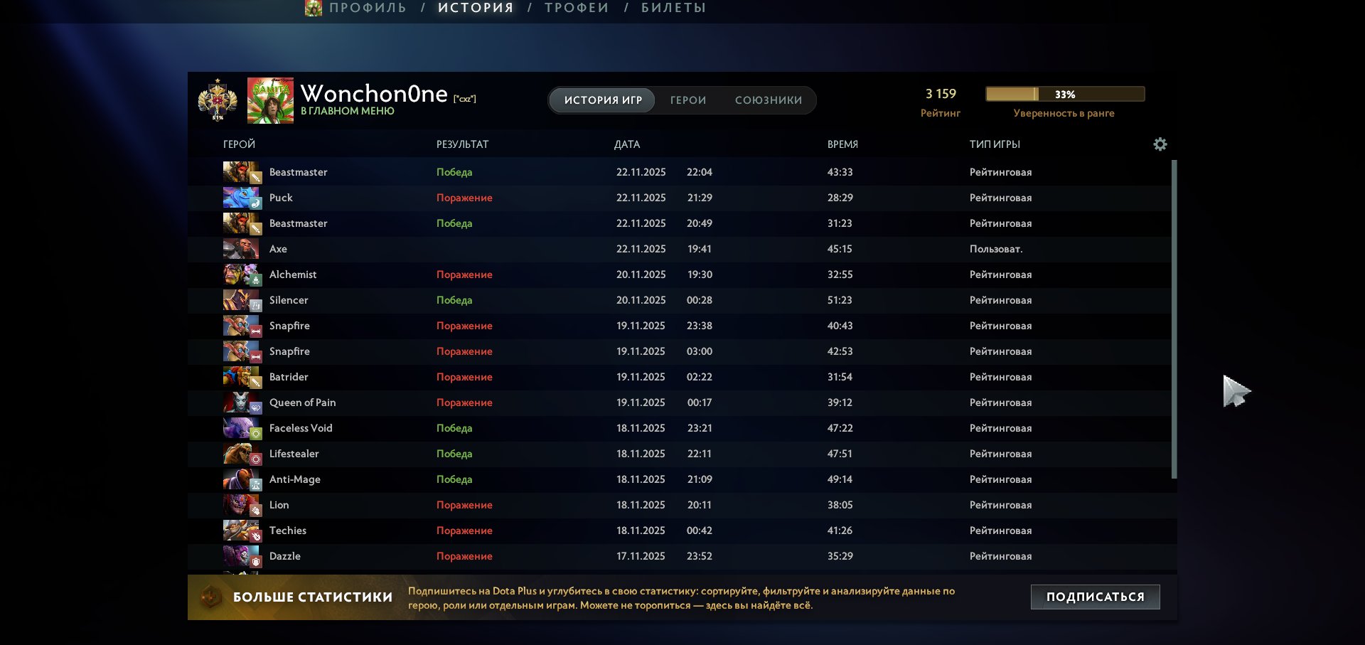 🏅 MMR 3159 | 🕒 383 hours | 🛡 7420