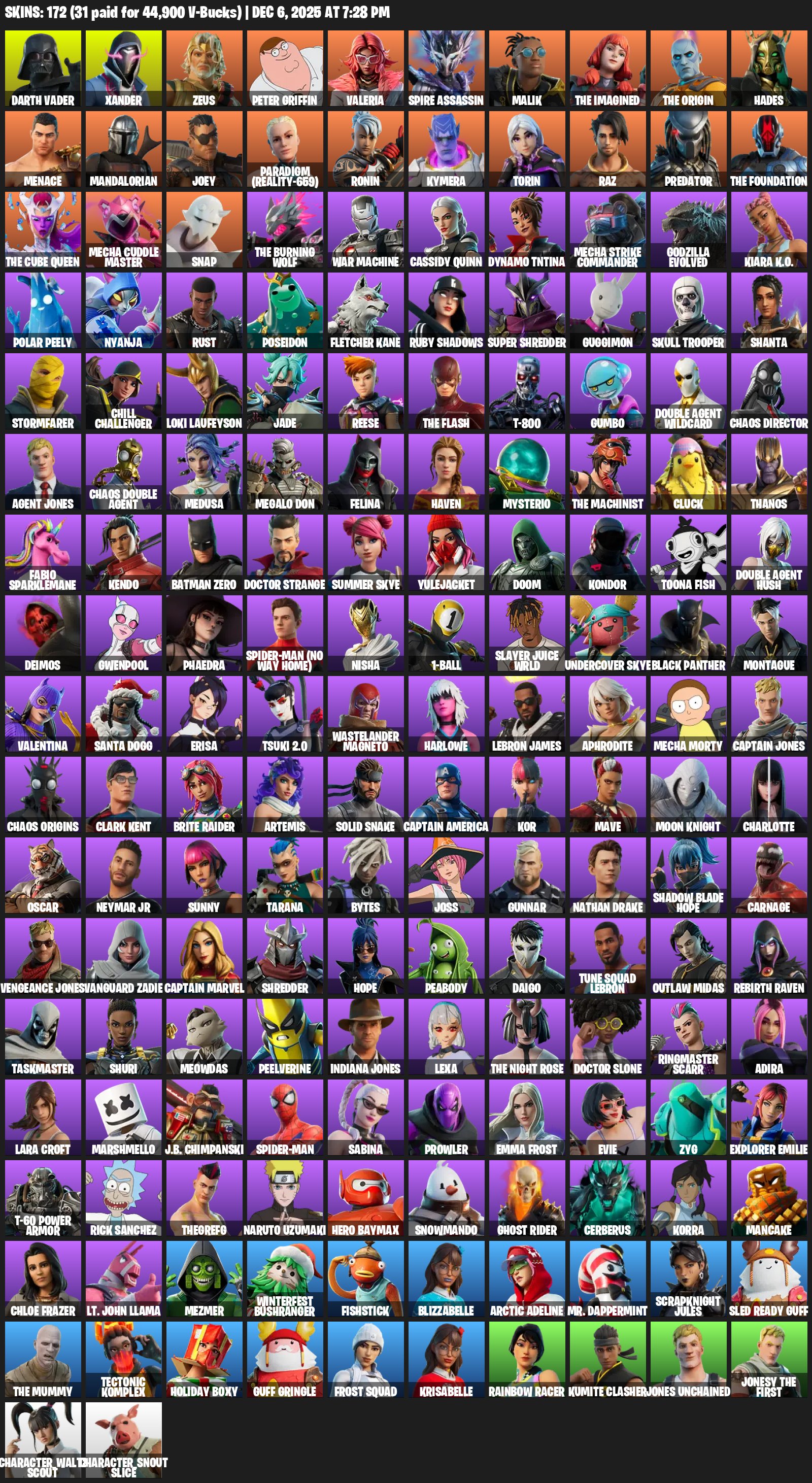 🎨 172 скінів | 🌟 Fortnite акаунт