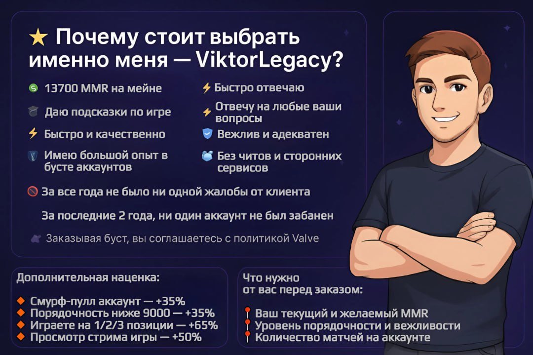 🏅 MMR 5000 | 🕒 2000 годин | 🛡 9000