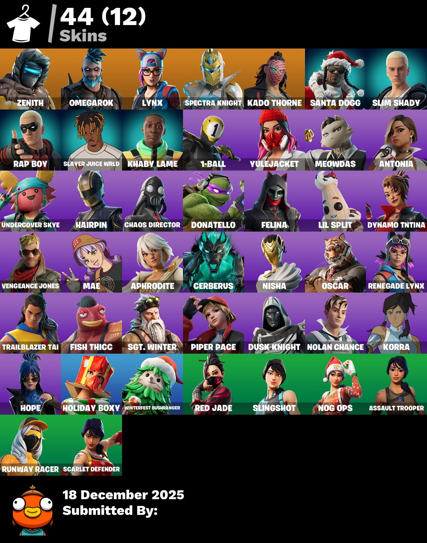 🎨 44 скина | 🌟 Fortnite аккаунт