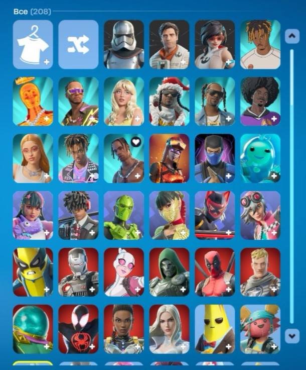 🎨 208 скинов | 🌟 Fortnite аккаунт