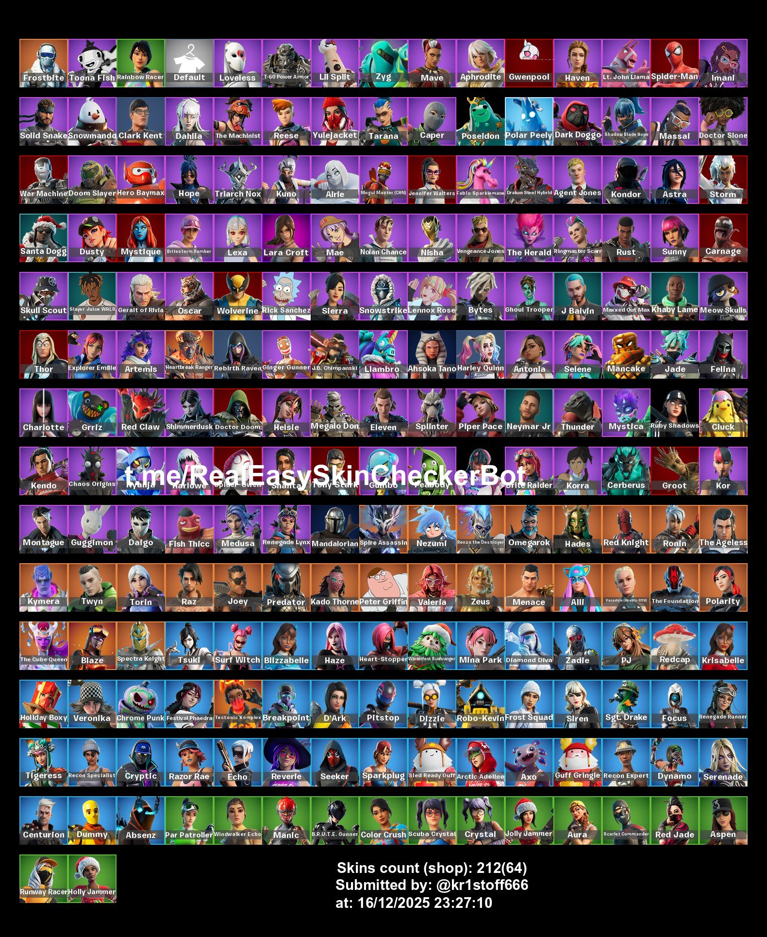 🎨 212 skins | 🌟 Fortnite account