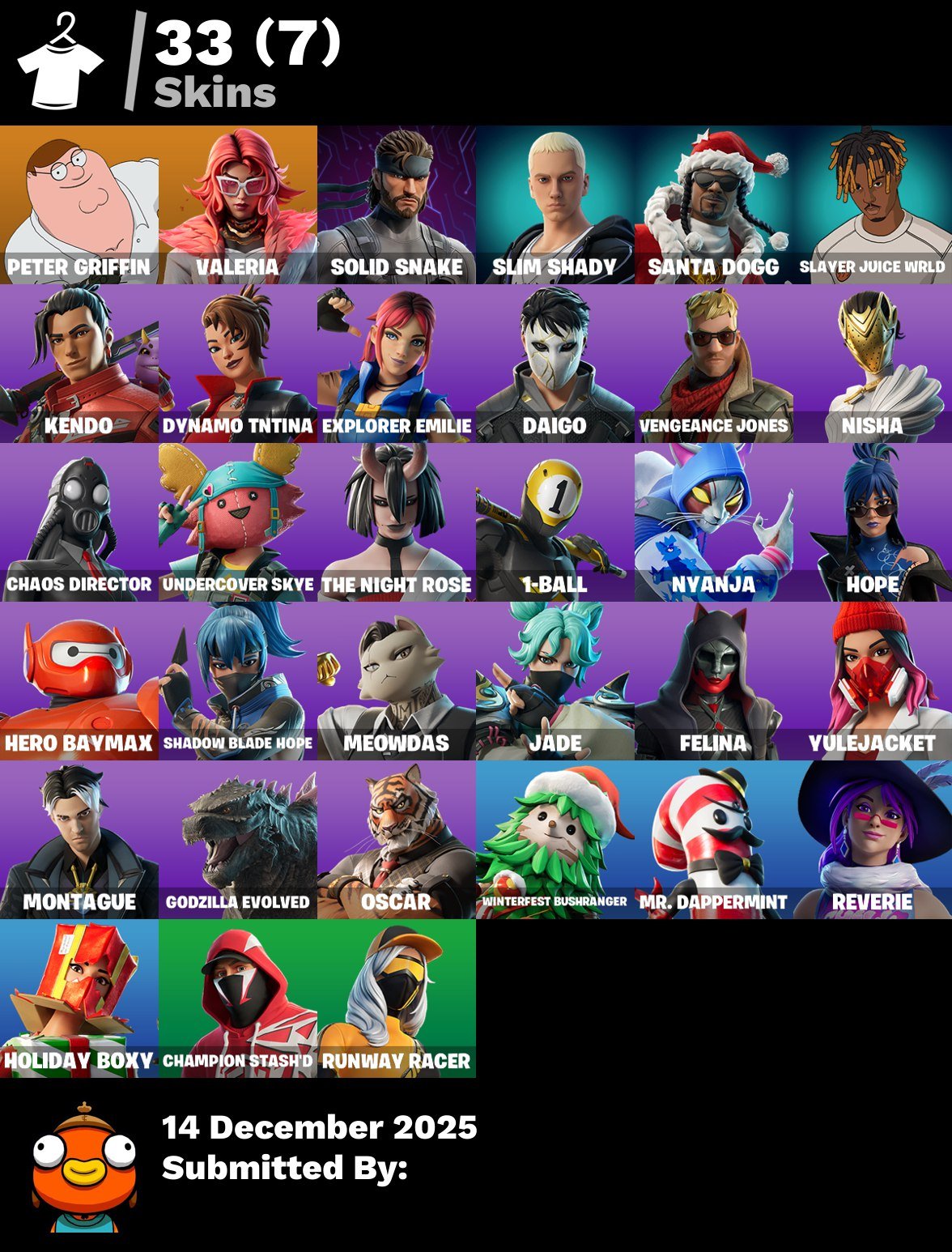 🎨 33 skins | 🌟 Fortnite account