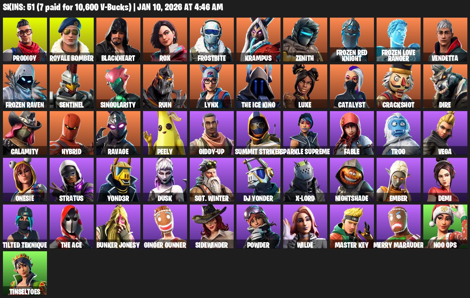 🎨 51 skins | 🌟 Fortnite account