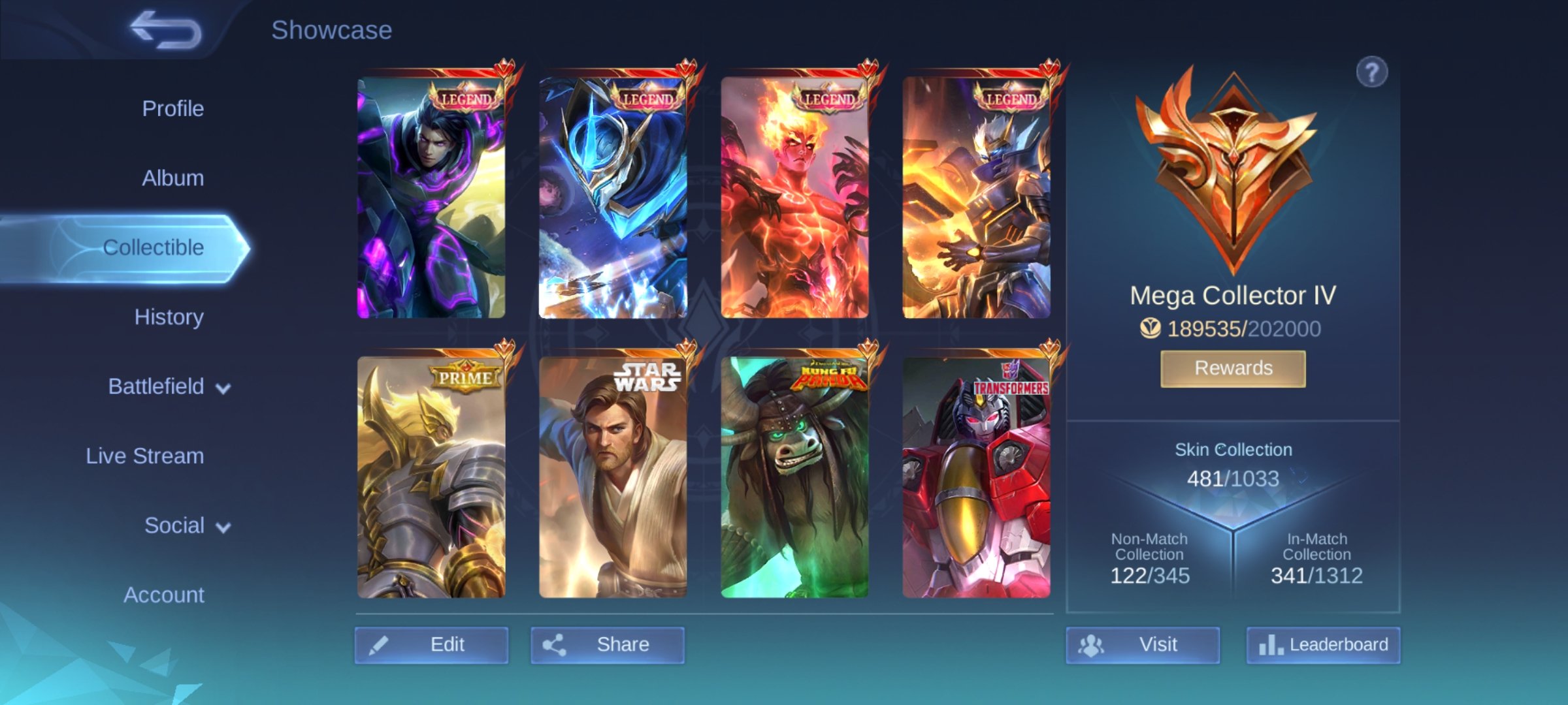 🎮 Mobile Legends account | Mythic | 131 heroes | 484 skins