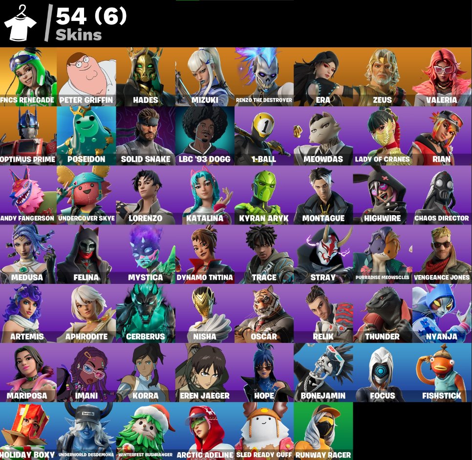 🎨 54 skins | 🌟 Fortnite account