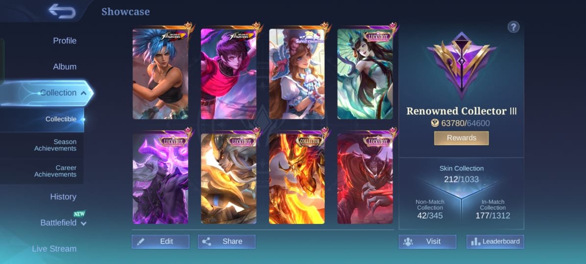 🎮 Mobile Legends account | Legend | 80 heroes | 212 skins