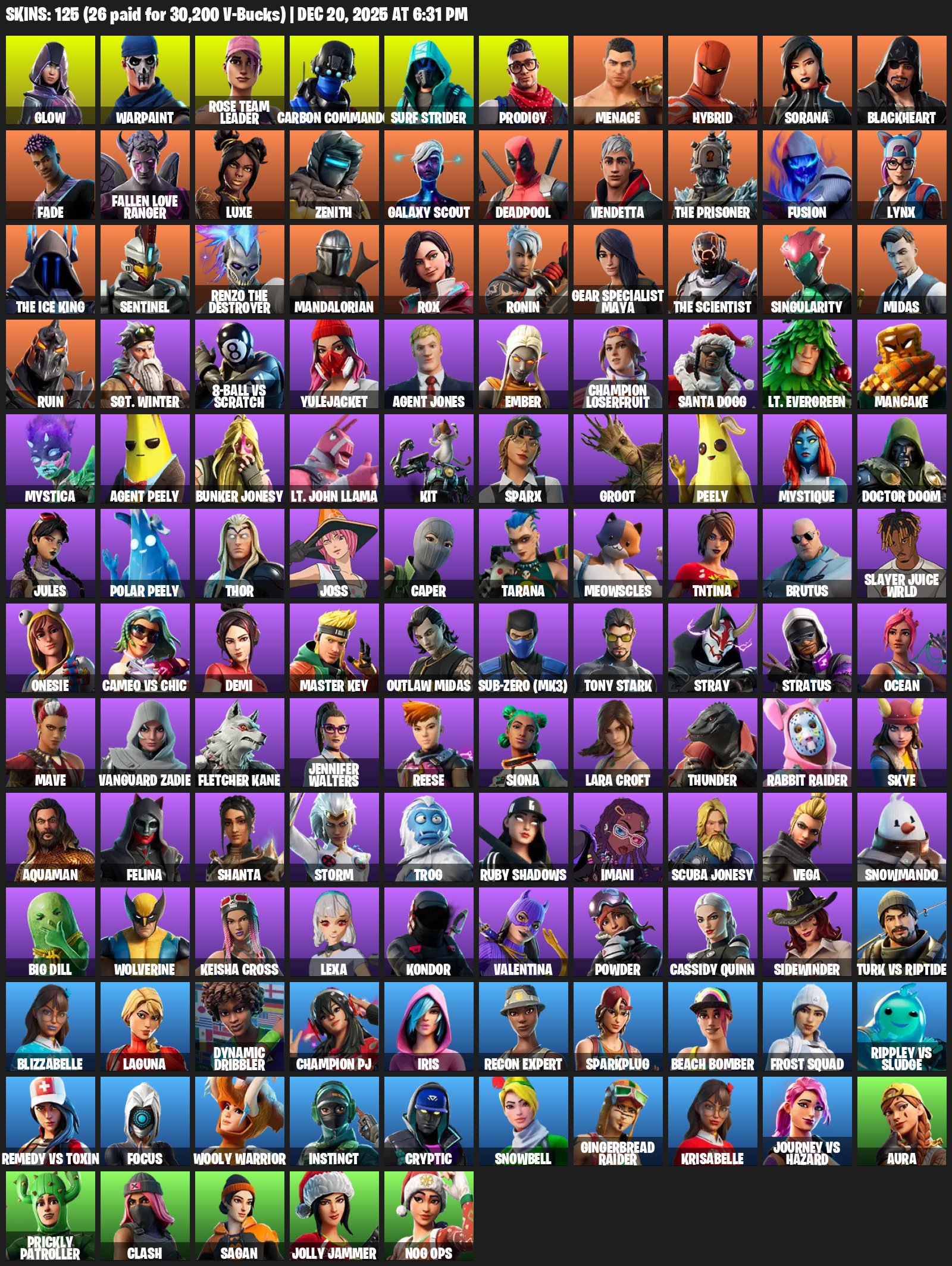 🎨 125 skins | 🌟 Fortnite account