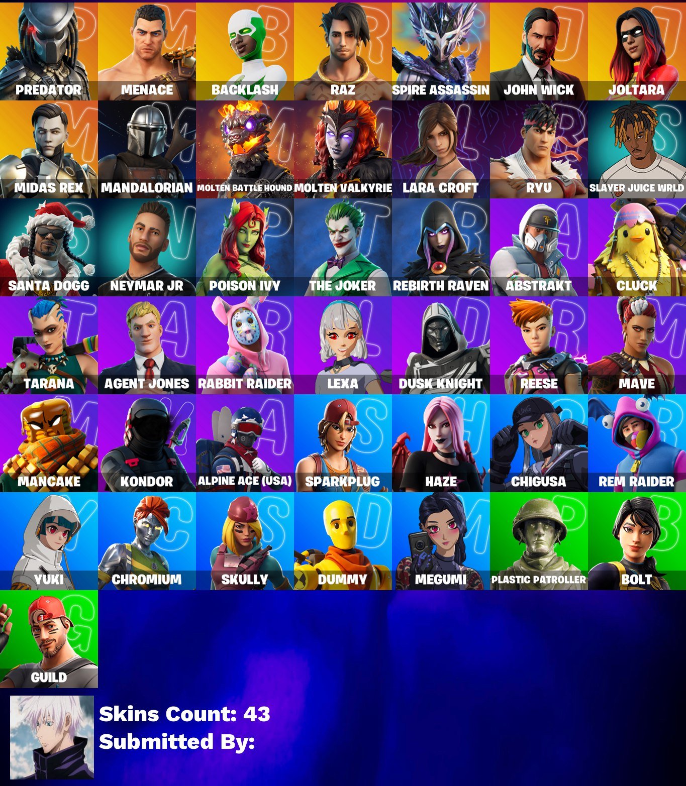 🎨 43 скінів | 🌟 Fortnite акаунт