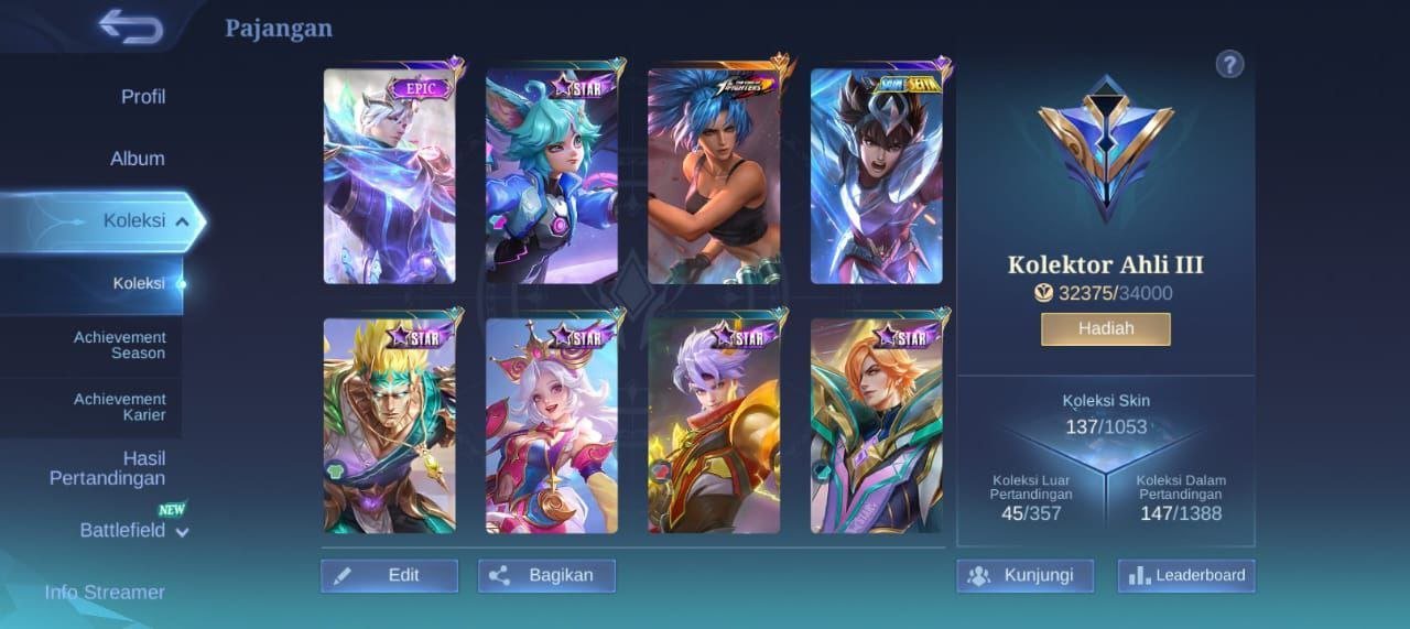 🎮 Mobile Legends account | Mythic | 81 heroes | 137 skins