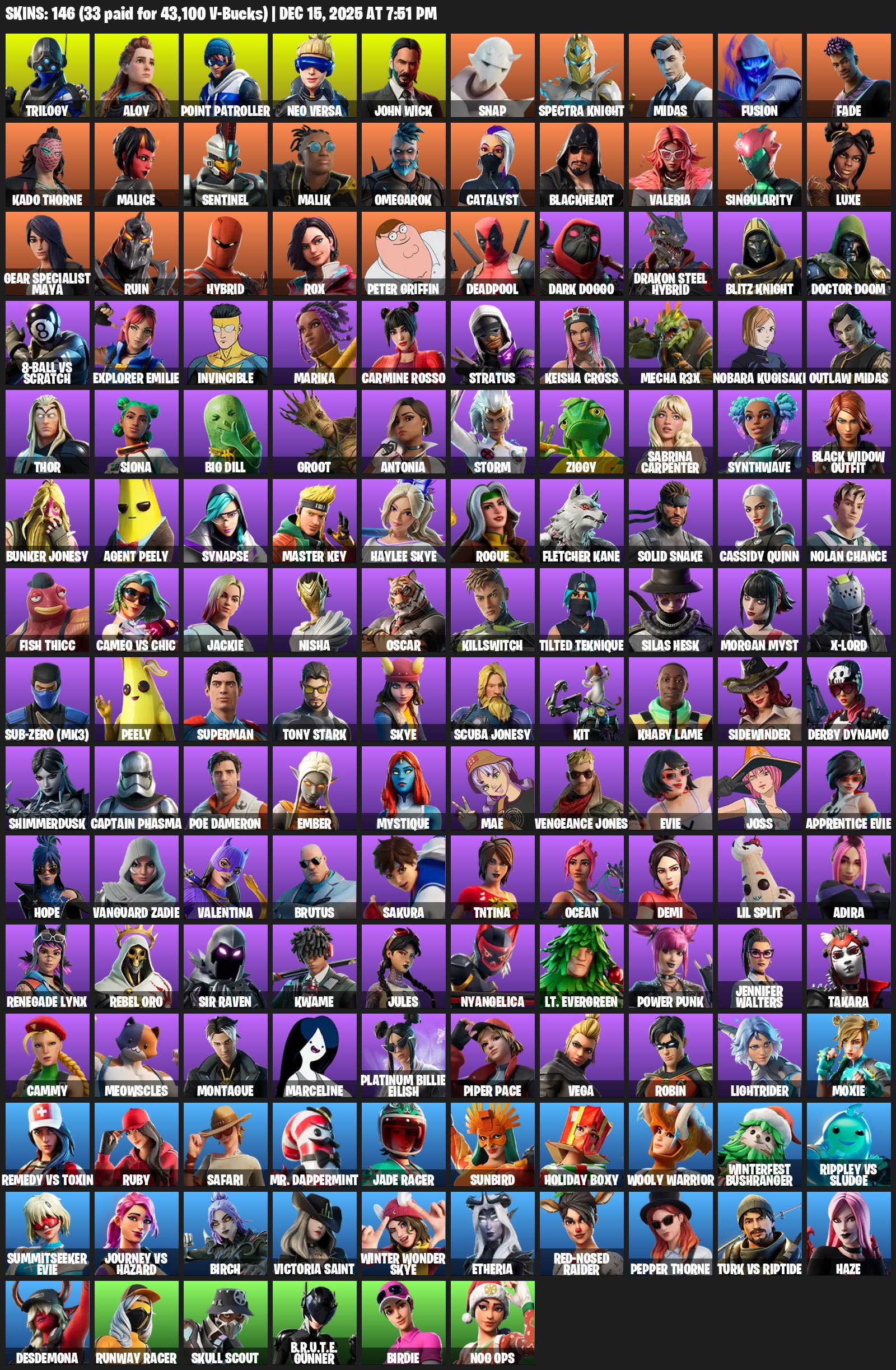 🎨 146 skins | 🌟 Fortnite account