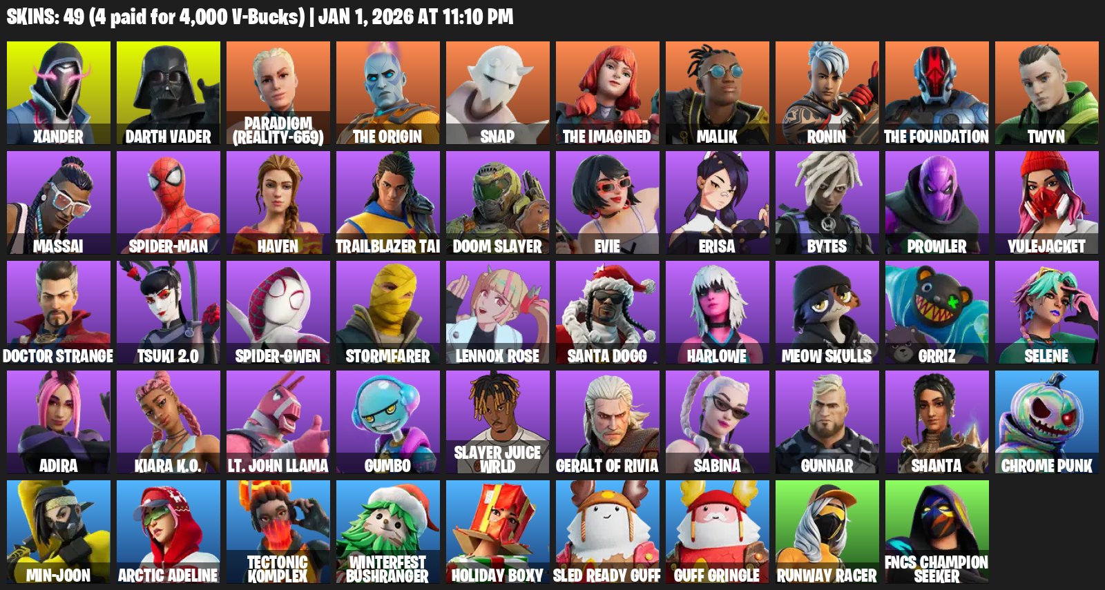 🎨 49 скінів | 🌟 Fortnite акаунт