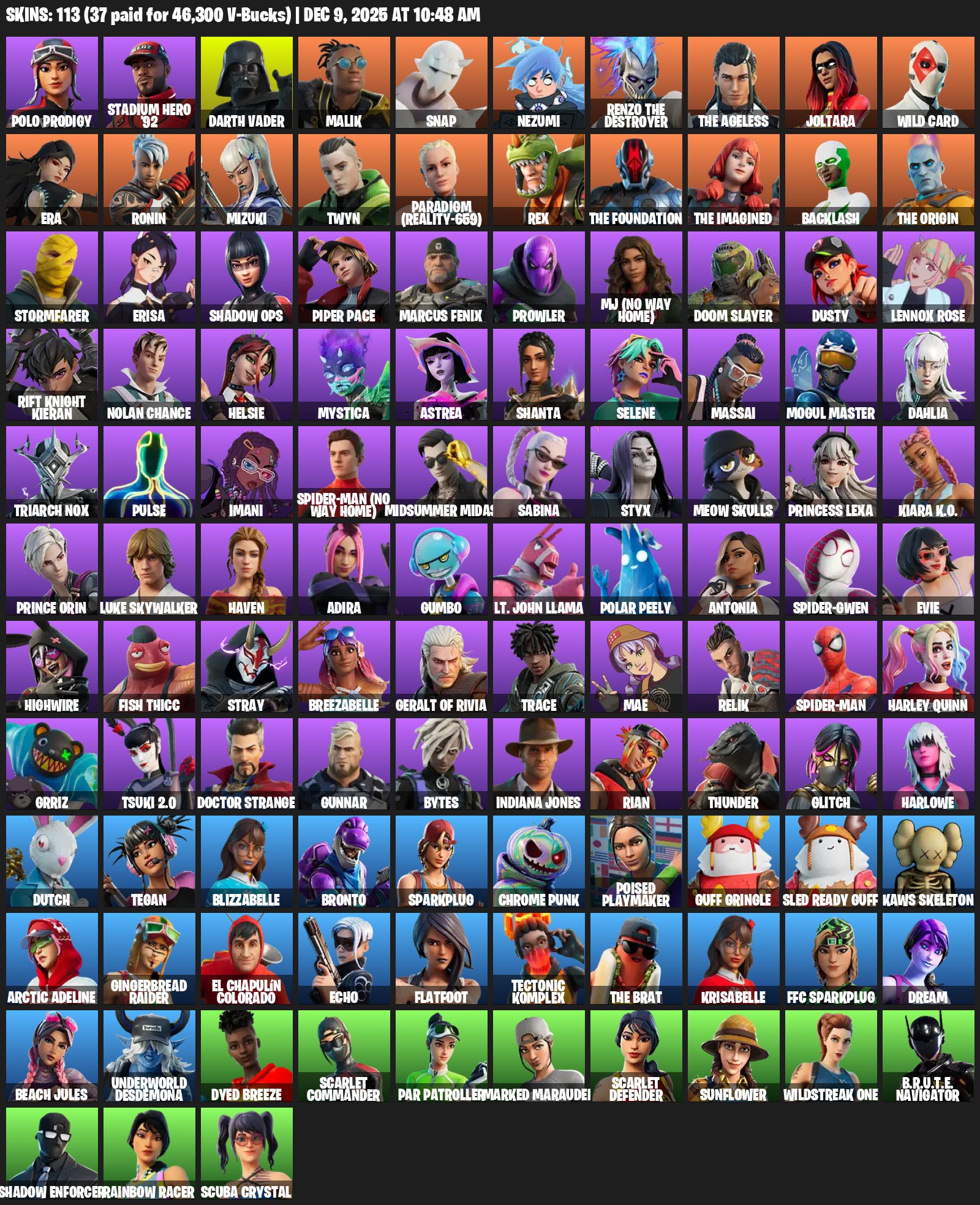 🎨 113 skins | 🌟 Fortnite account