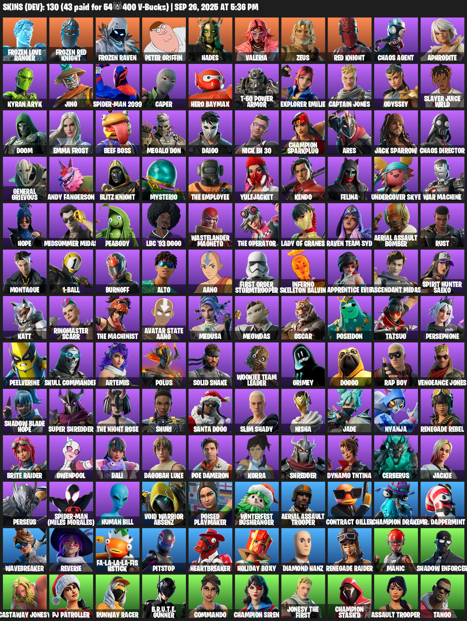 💖 130 unique skins | 🌟 Fortnite account