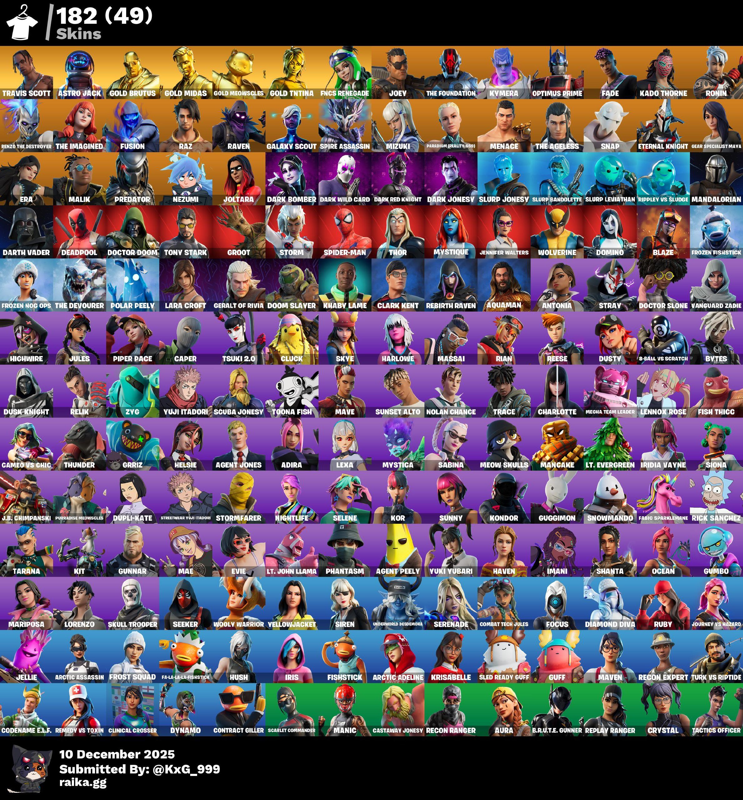 🎨 182 скинов | 🌟 Fortnite аккаунт