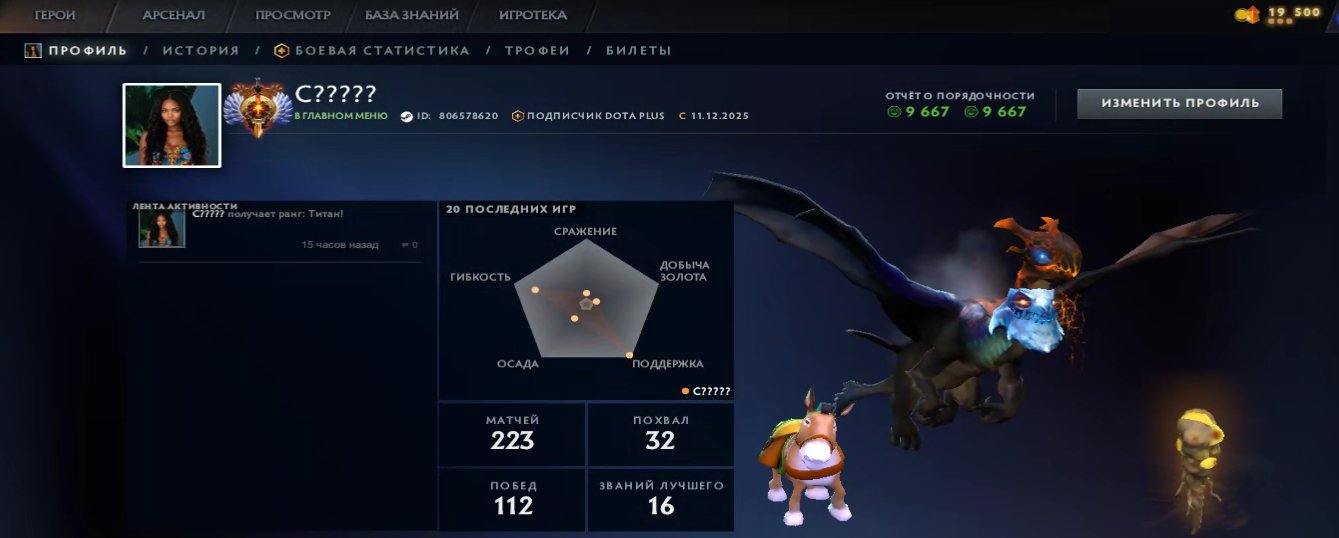 🏅 MMR 7068 | 🕒 180 годин | 🛡 9667