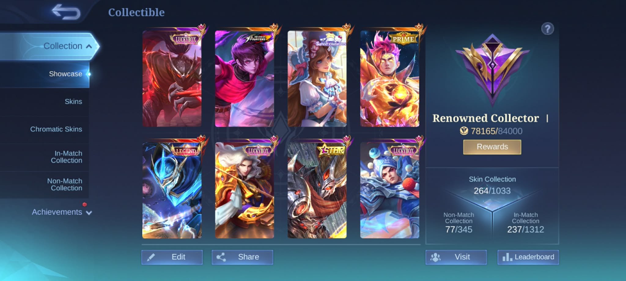 🎮 Mobile Legends account | Mythic | 108 heroes | 264 skins