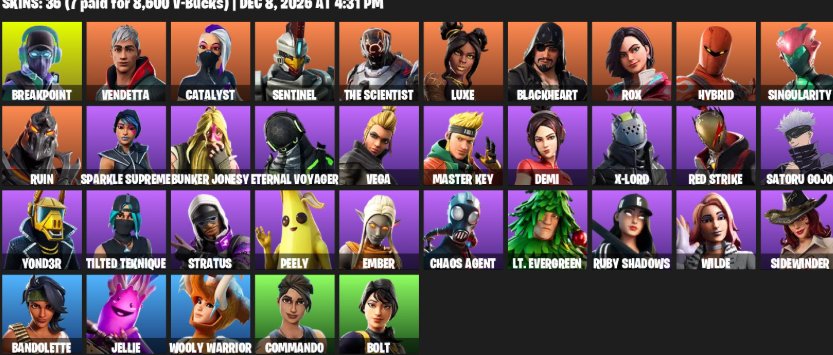 🎨 36 скінів | 🌟 Fortnite акаунт