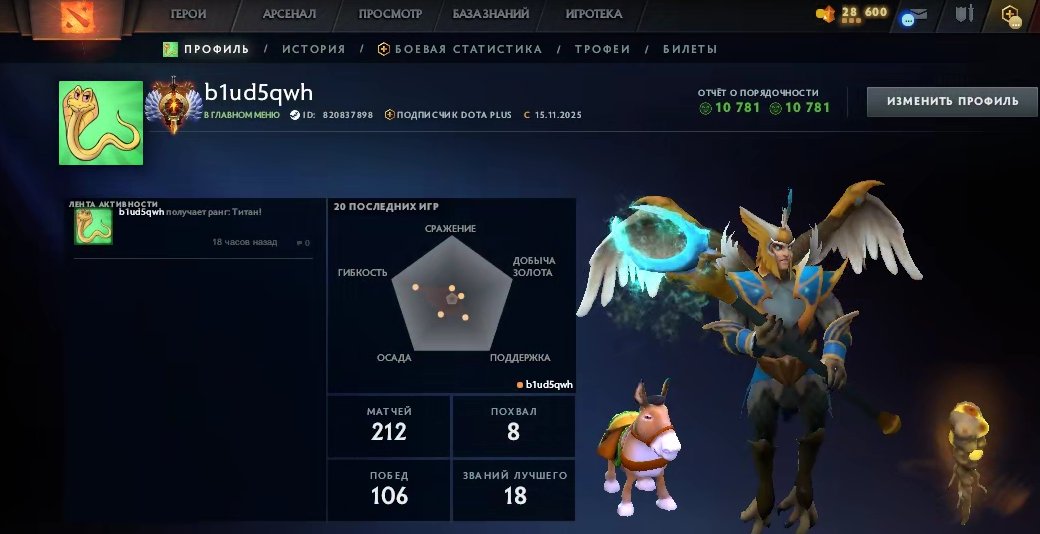 🏅 MMR 7176 | 🕒 185 годин | 🛡 10781