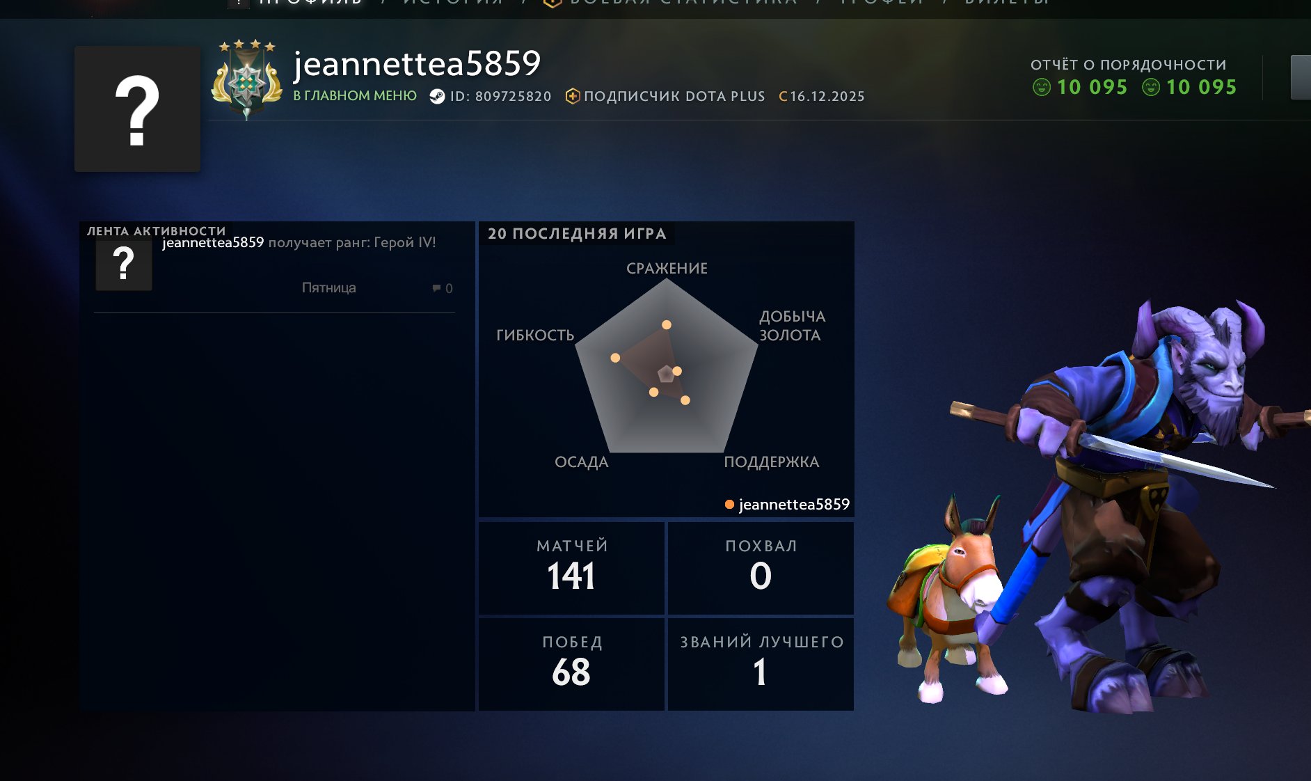 🏅 MMR 2662 | 🕒 148 hours | 🛡 10095