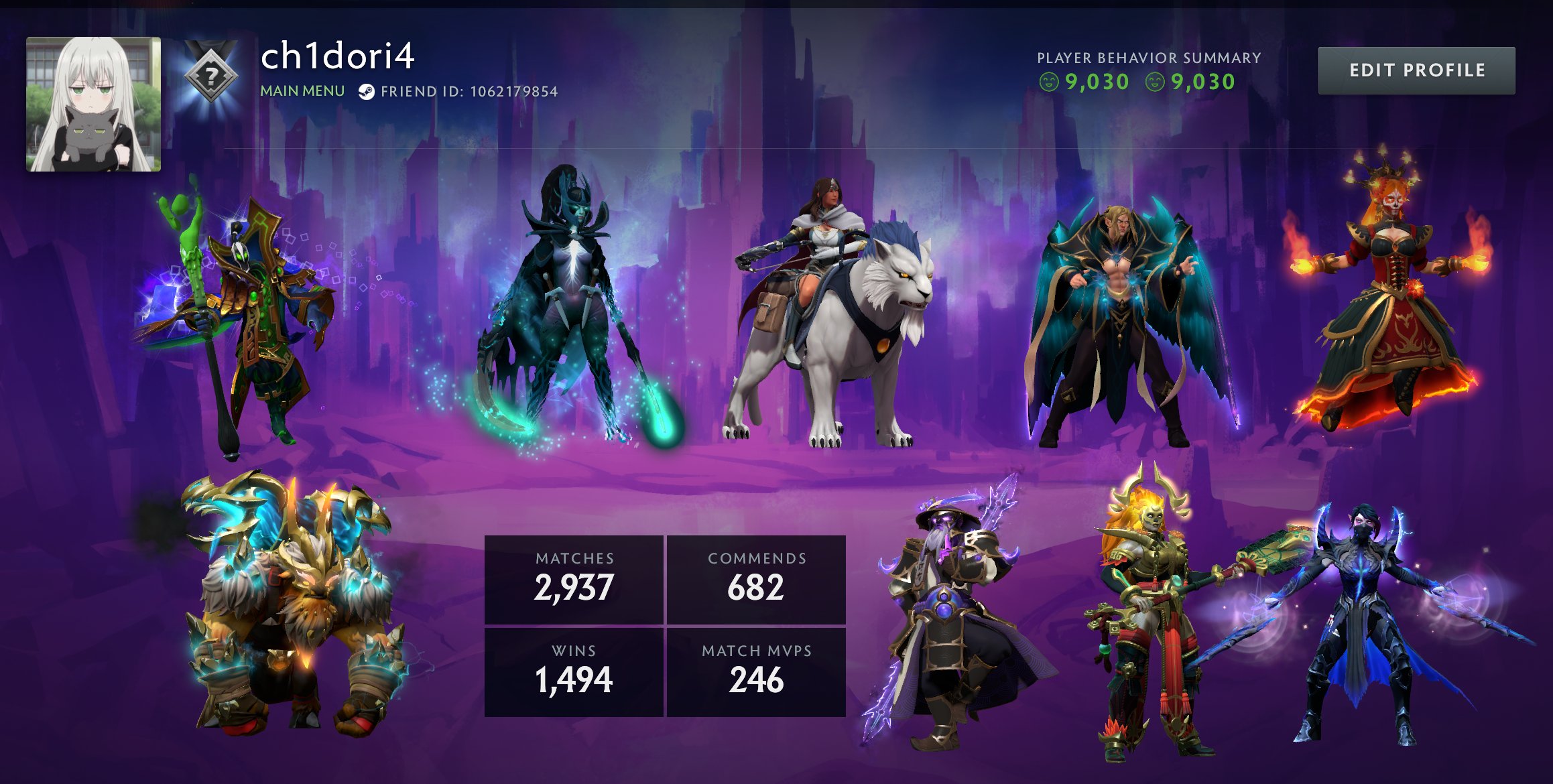 🏅 MMR 2500 | 🕒 3845 годин | 🛡 9000
