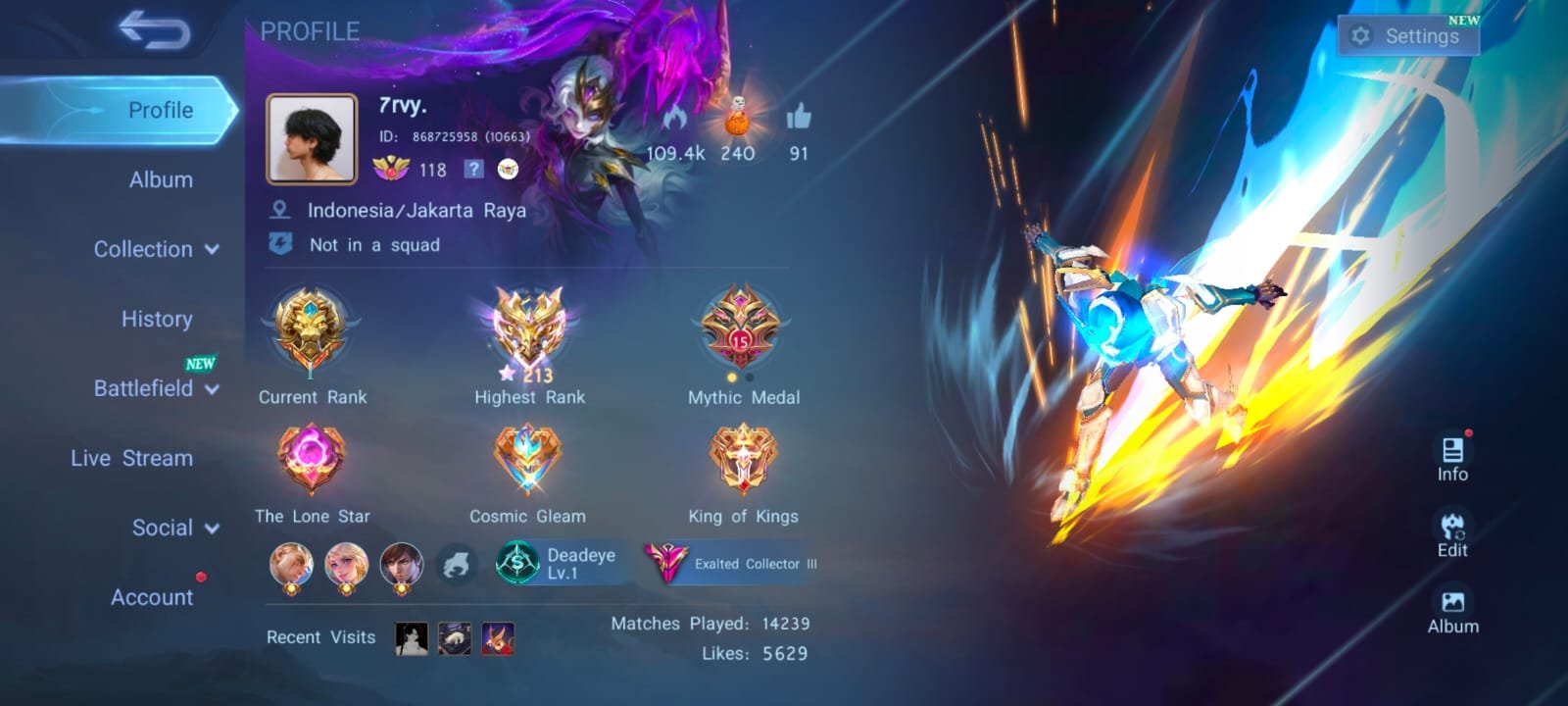 🎮 Mobile Legends account | Mythical Immortal | 131 heroes | 361 skins