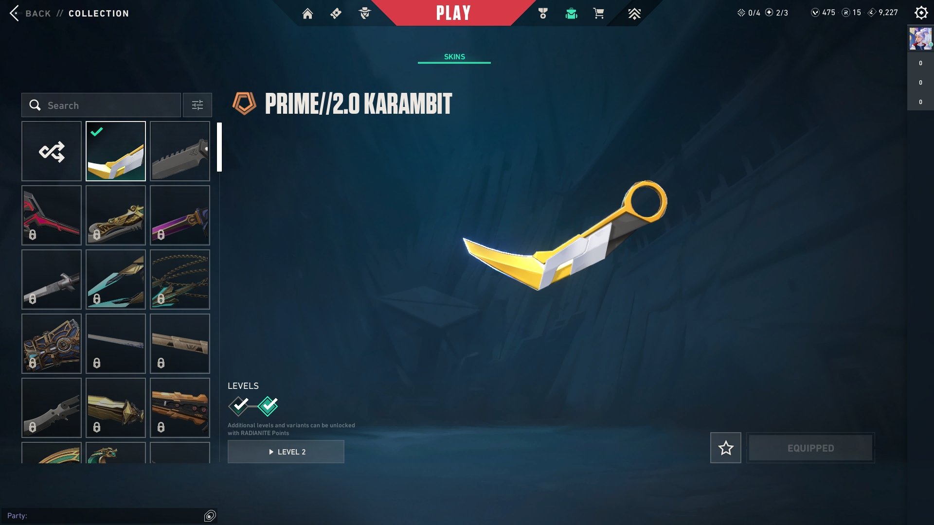 ● 30 skins | 1 Knife | Karambit Prime//2.0 ― Vandal Harbinger of Chaos ― Sheriff New Frontier