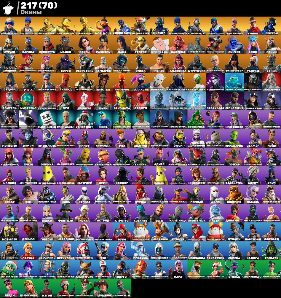 🎨 217 скінів | 🌟 Fortnite акаунт