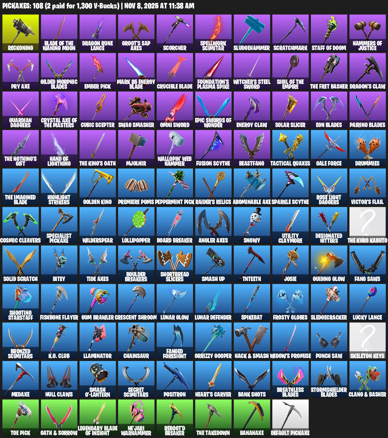 🎨 102 skins | 🌟 Fortnite account