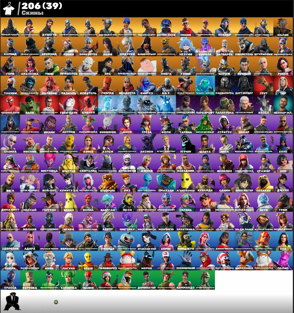 🎨 206 skins | 🌟 Fortnite account