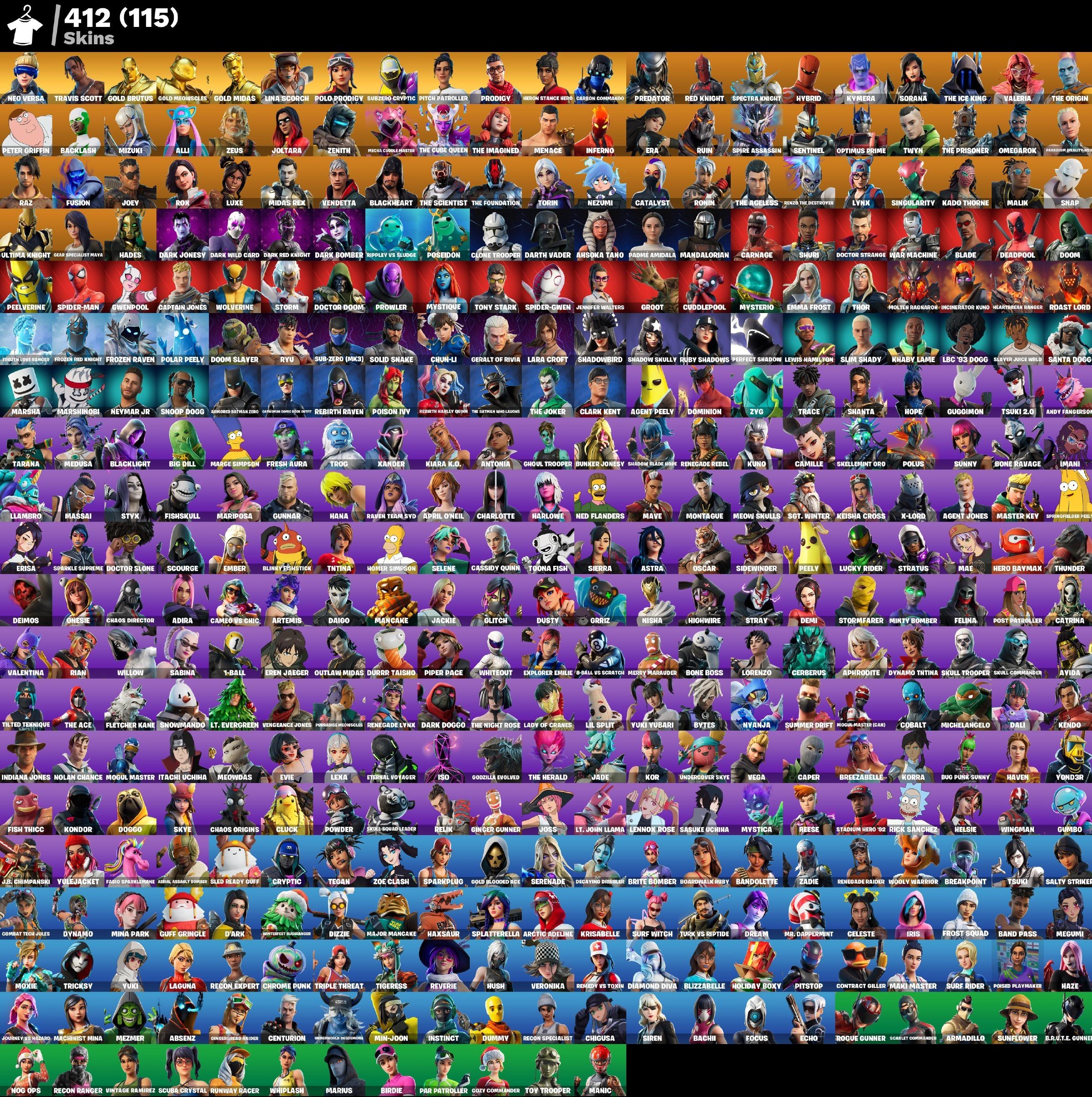 🎨 412 skins | 🌟 Fortnite account