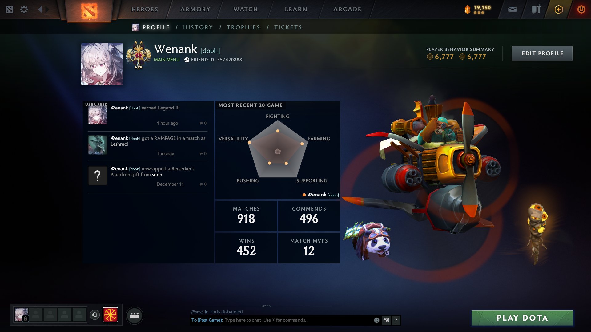 🏅 MMR 3338 | 🕒 945 hours | 🛡 6777