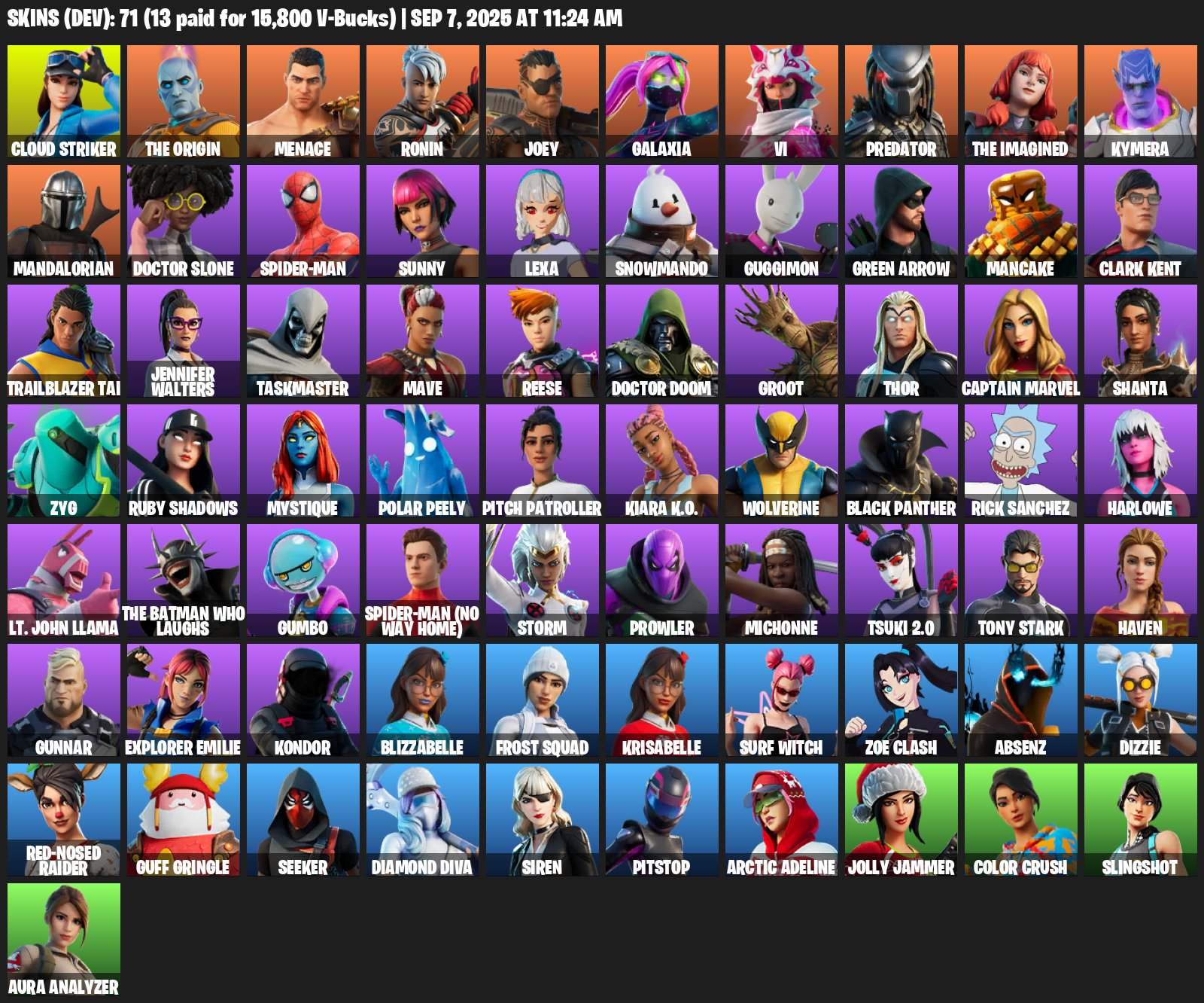 🎨 71 skins | 🌟 Fortnite account
