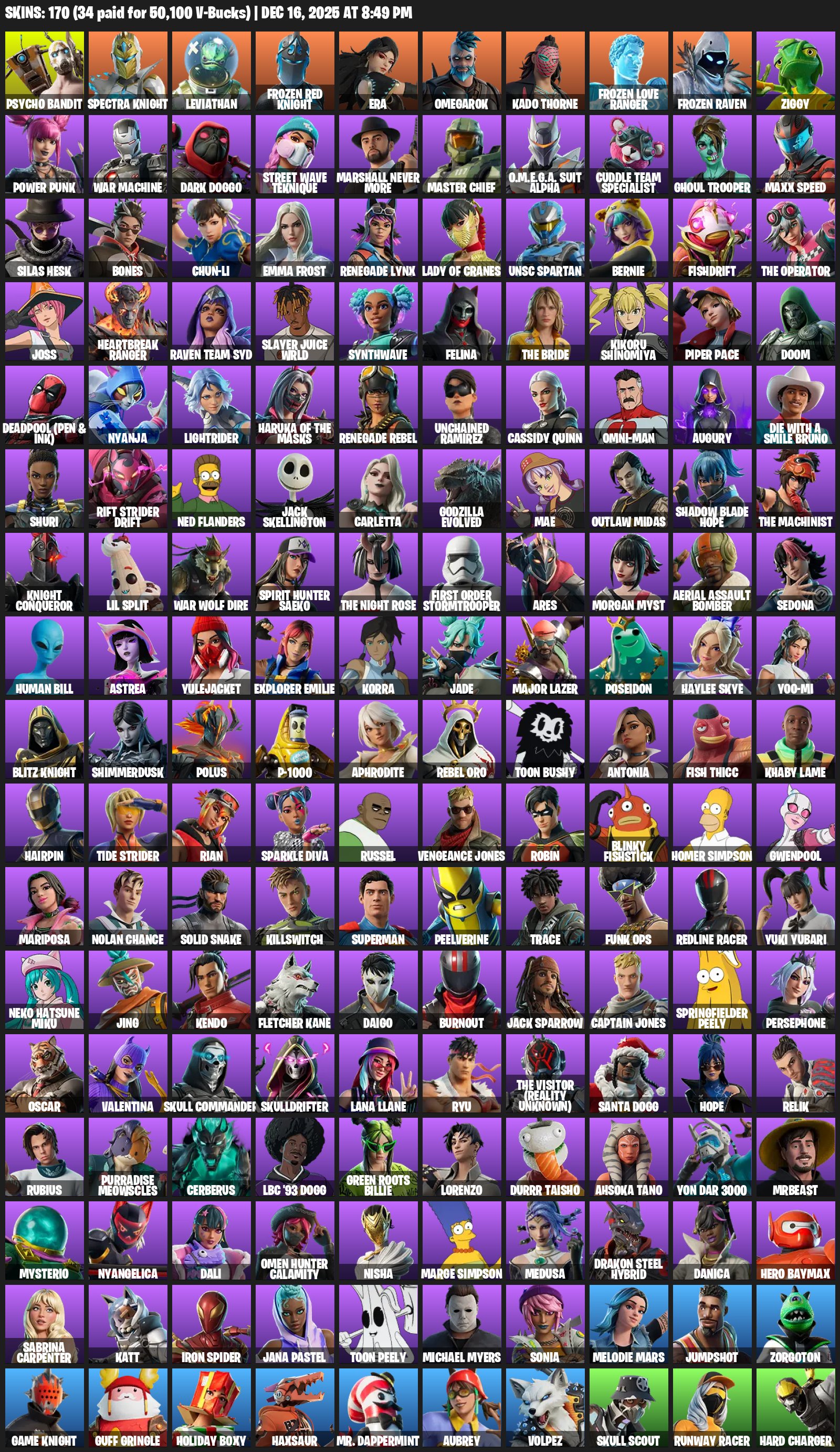 🎨 170 skins | 🌟 Fortnite account