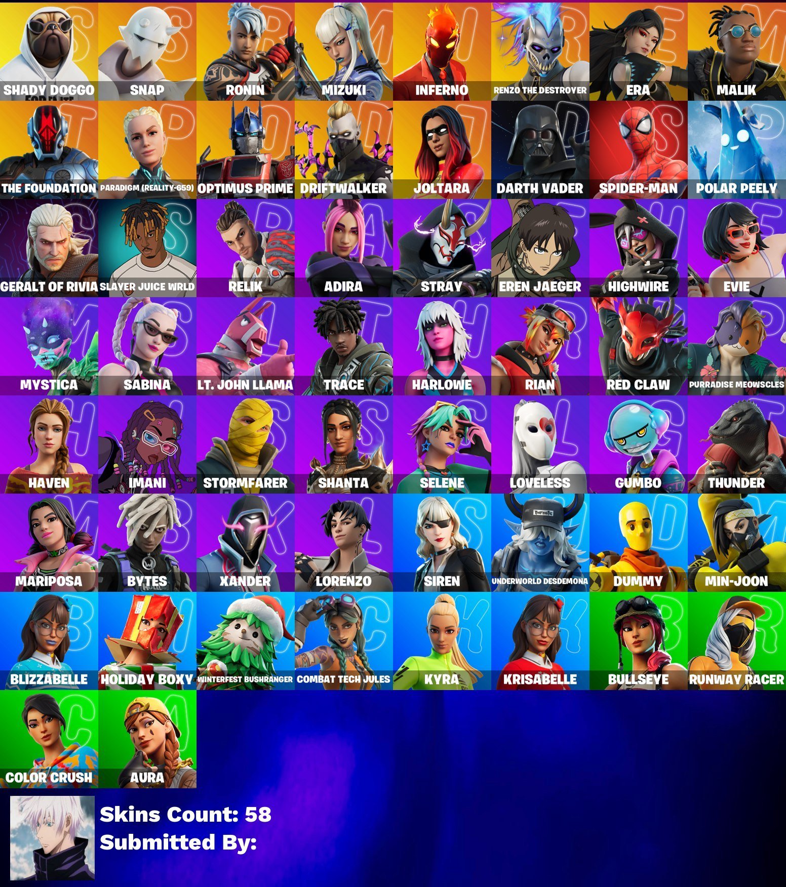 🎨 60 скінів | 🌟 Fortnite акаунт